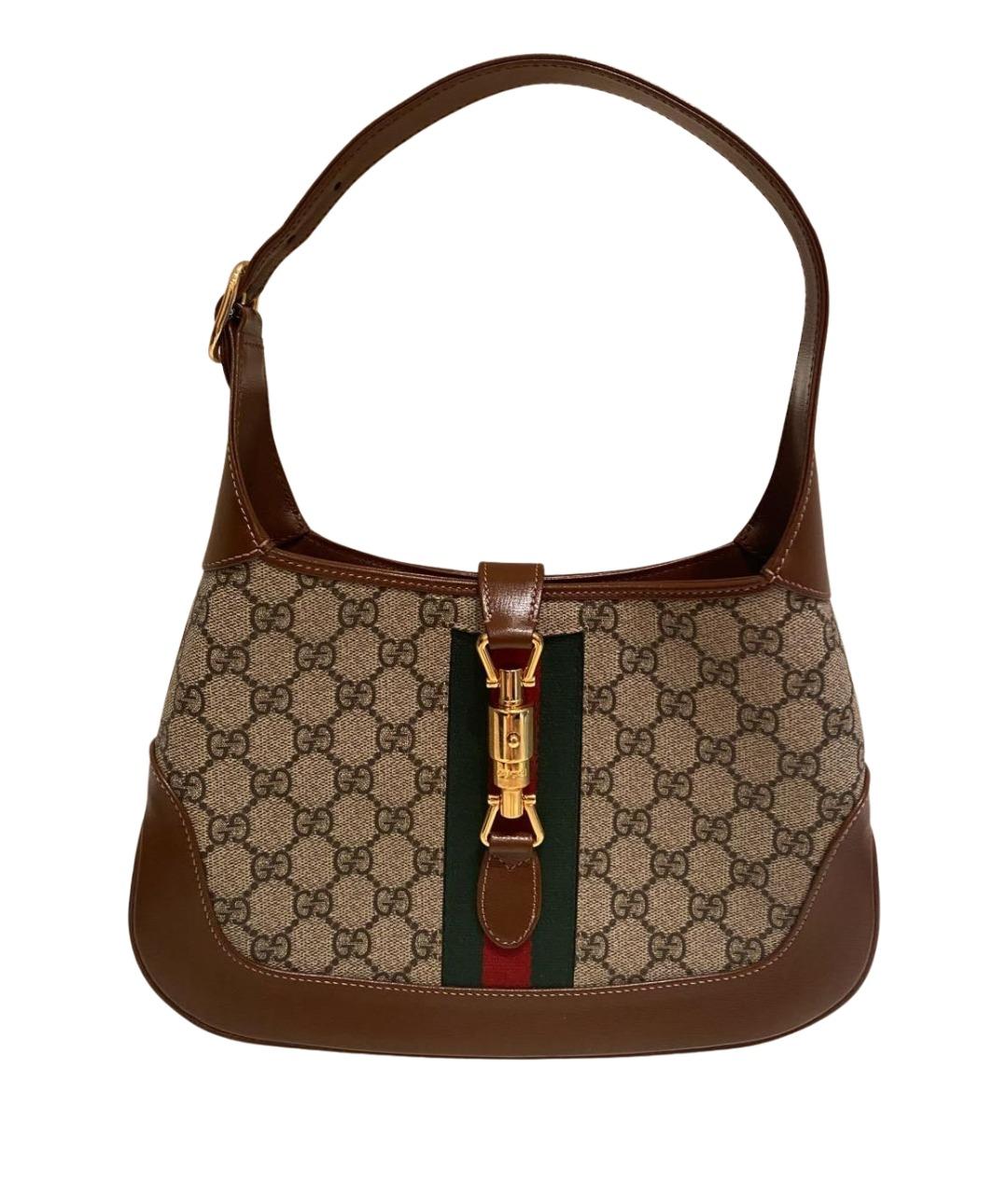 GUCCI Коричневая кожаная сумка с короткими ручками, фото 1