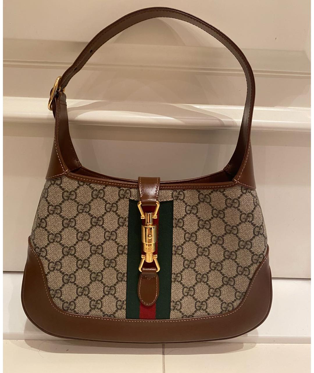 GUCCI Коричневая кожаная сумка с короткими ручками, фото 6