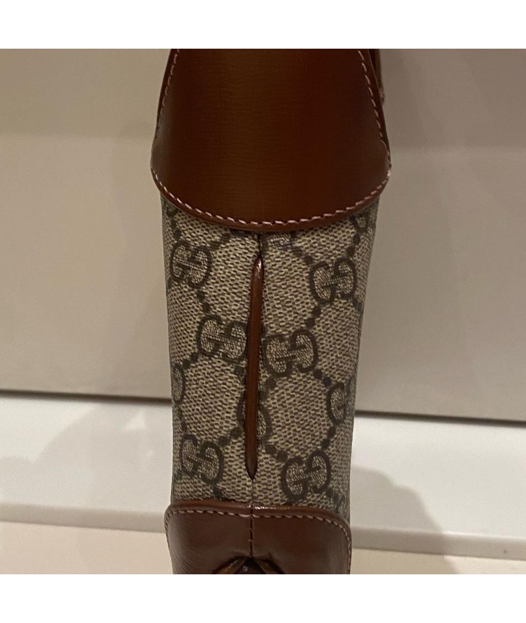 GUCCI Коричневая кожаная сумка с короткими ручками, фото 4