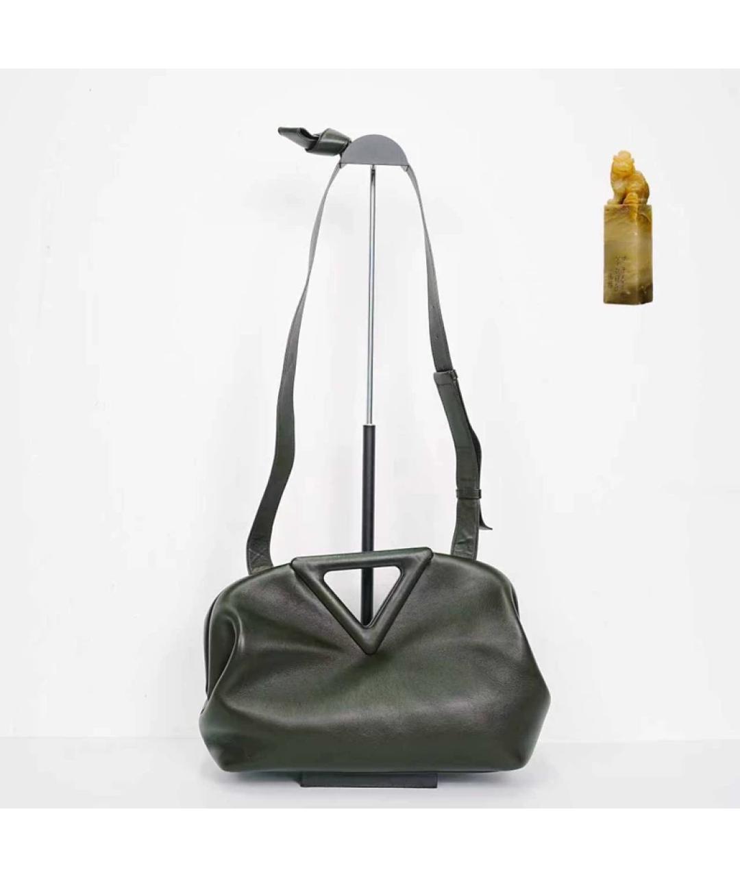 BOTTEGA VENETA Зеленая кожаная сумка через плечо, фото 9