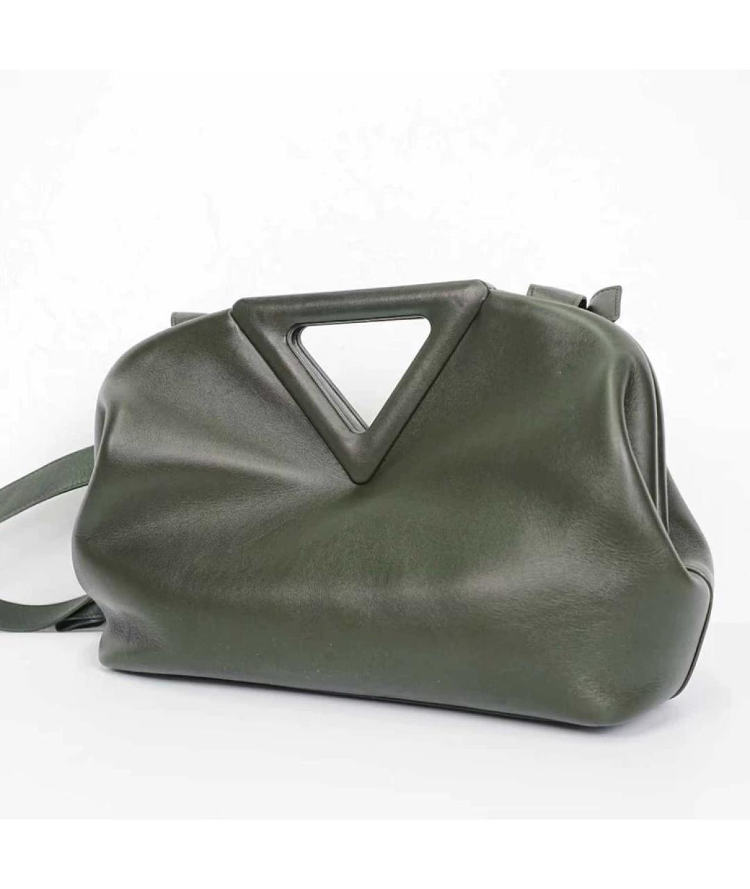 BOTTEGA VENETA Зеленая кожаная сумка через плечо, фото 2