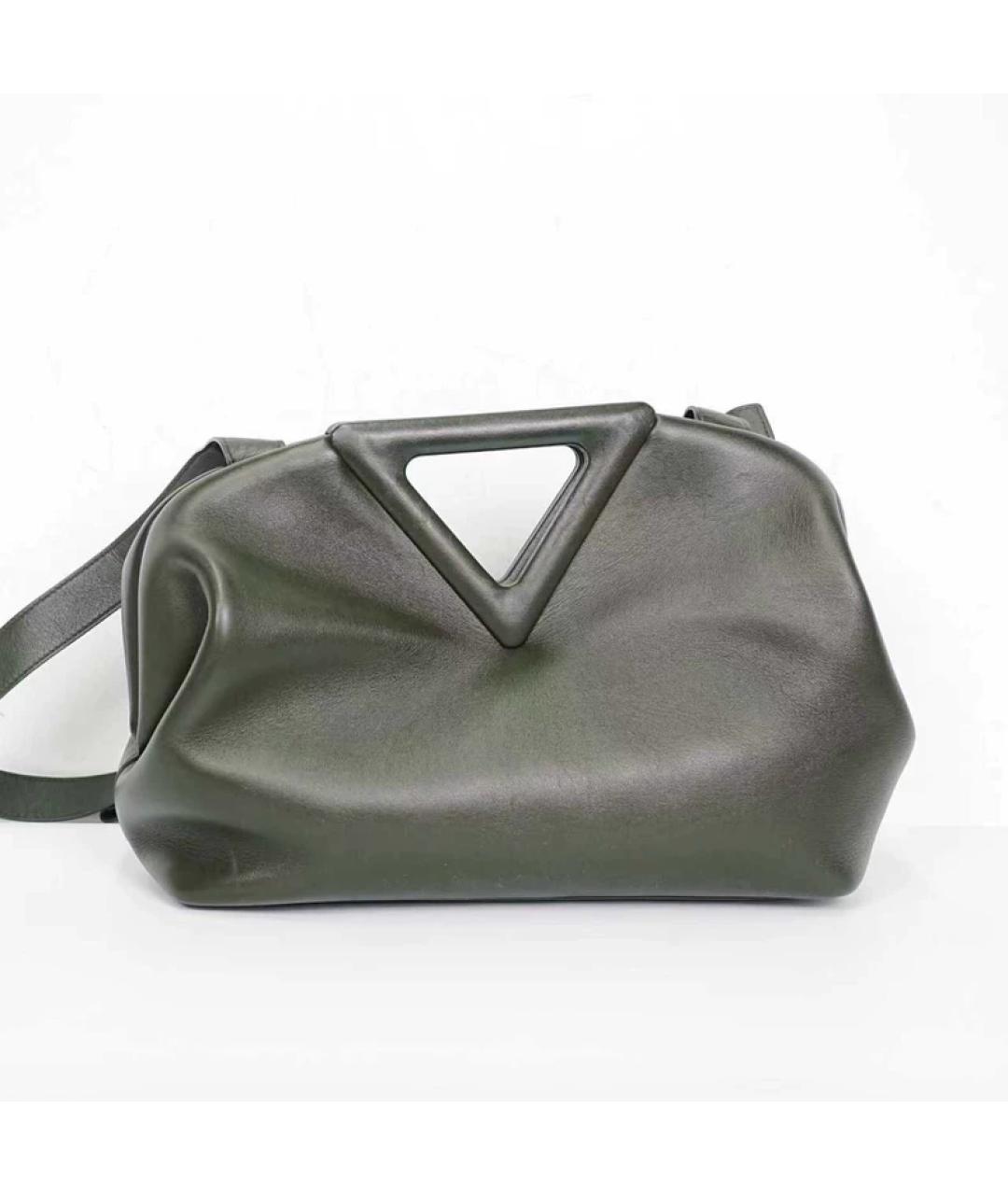 BOTTEGA VENETA Зеленая кожаная сумка через плечо, фото 10