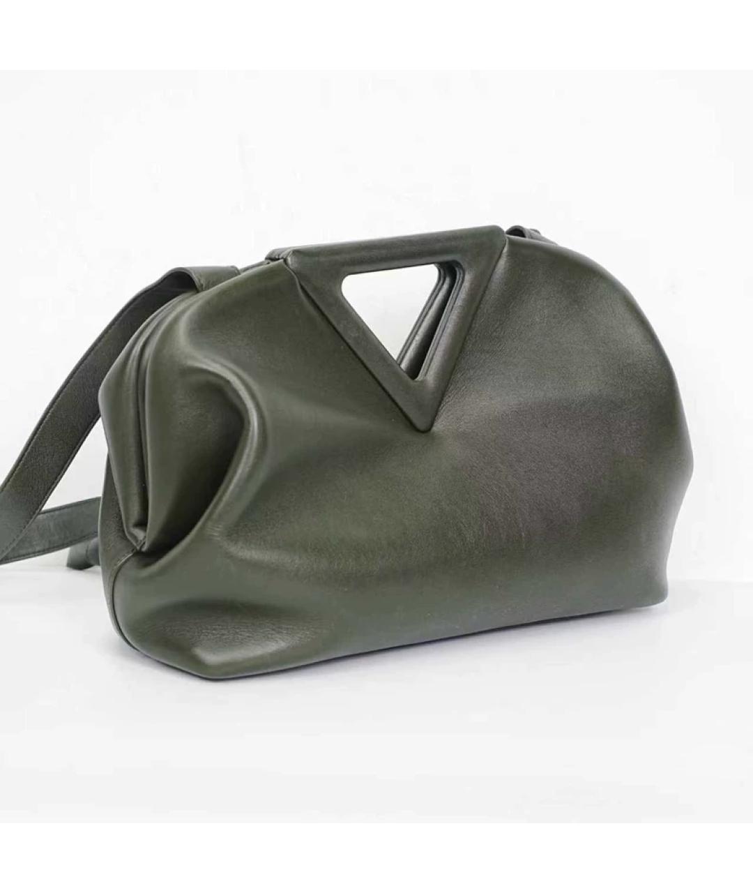 BOTTEGA VENETA Зеленая кожаная сумка через плечо, фото 3