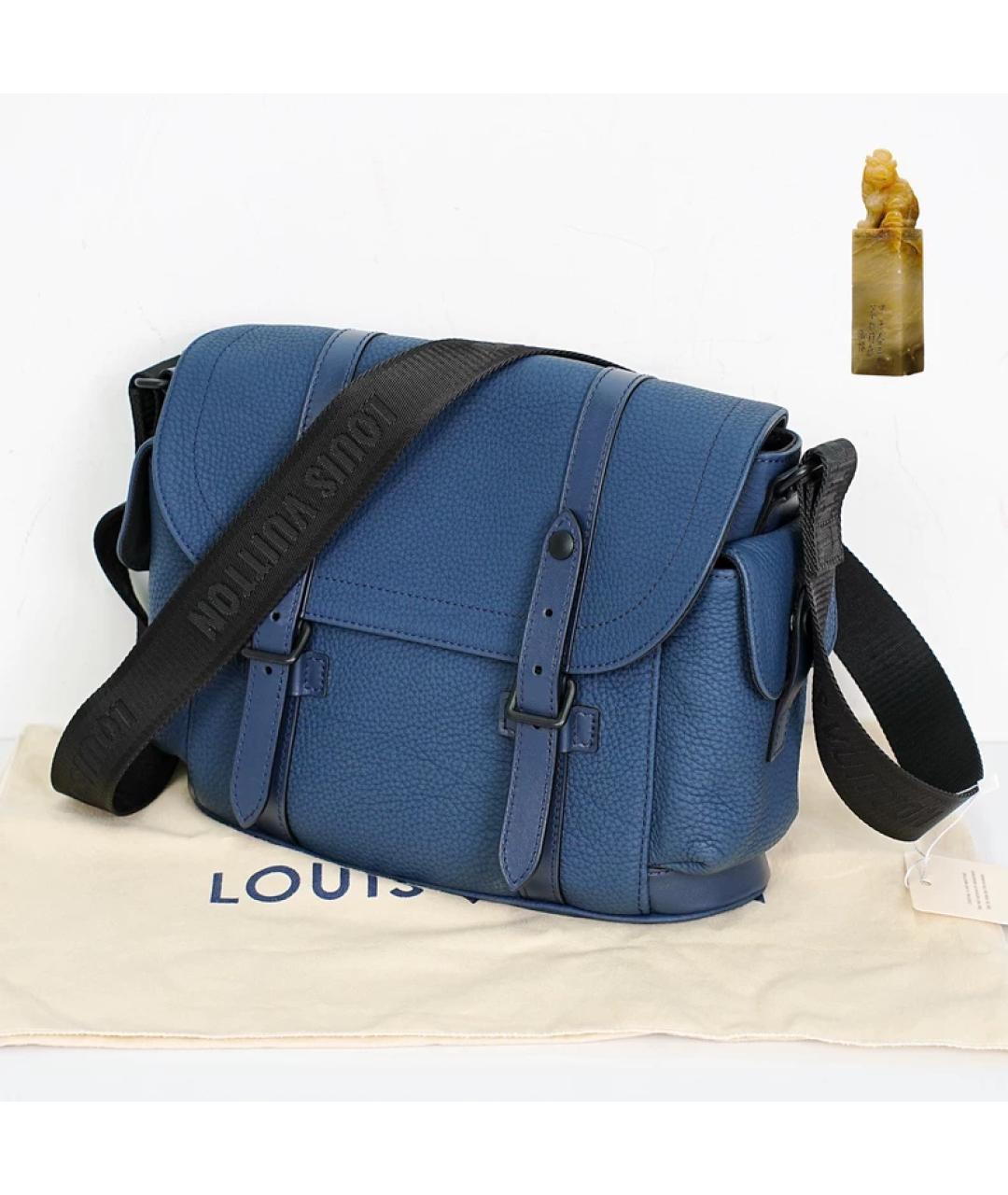 LOUIS VUITTON Синяя кожаная сумка на плечо, фото 9