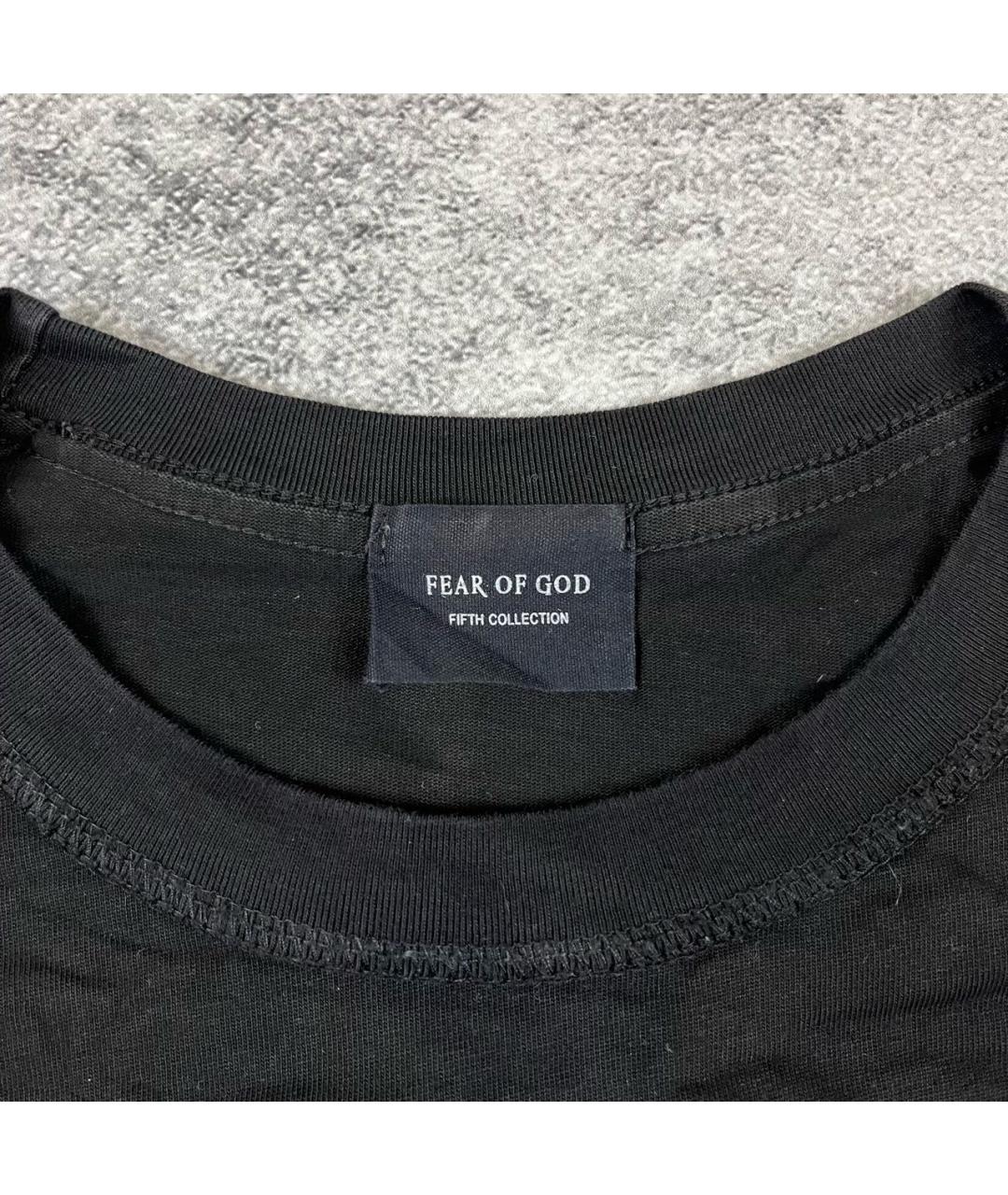 FEAR OF GOD Черная хлопковая футболка, фото 5