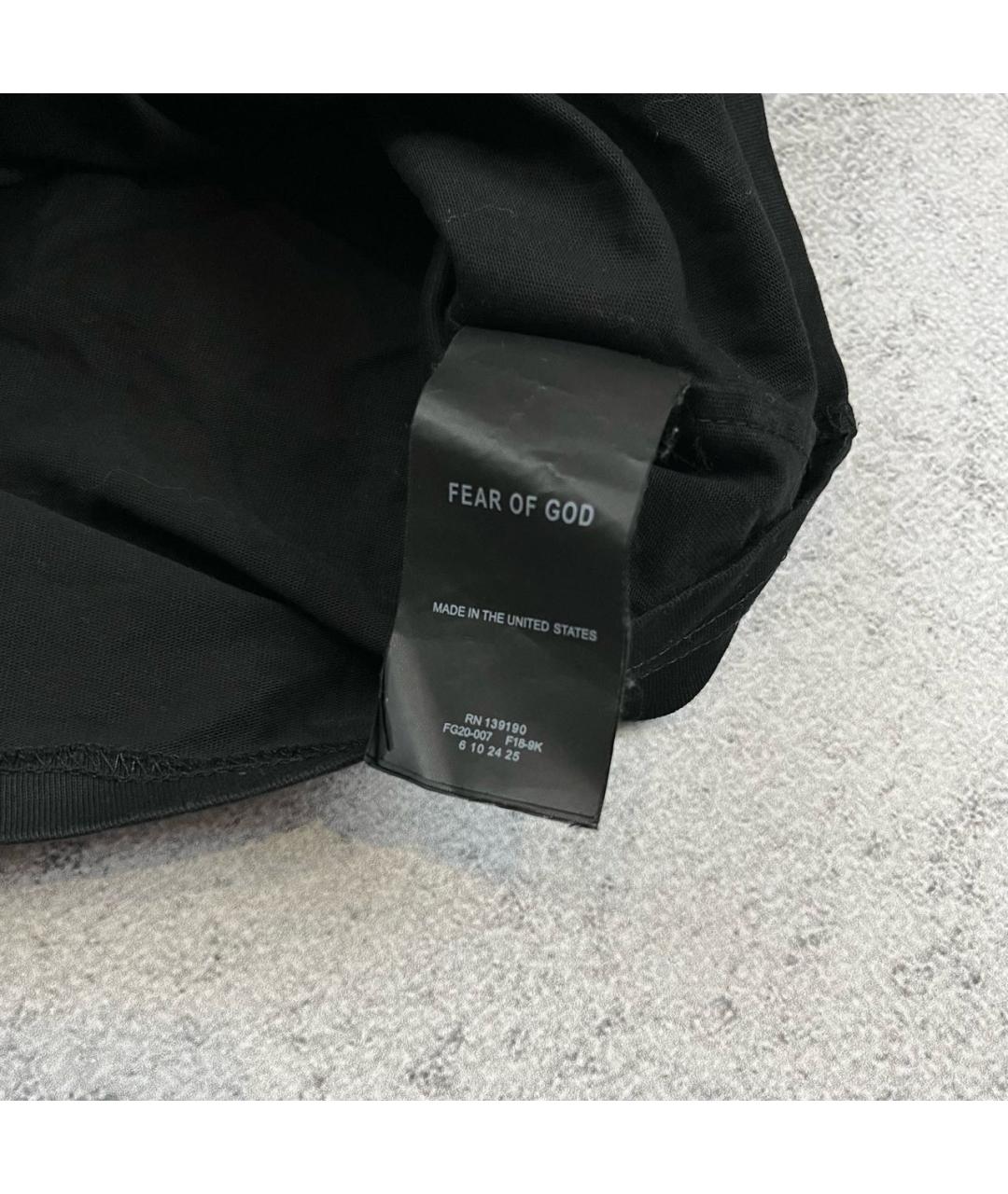 FEAR OF GOD Черная хлопковая футболка, фото 6