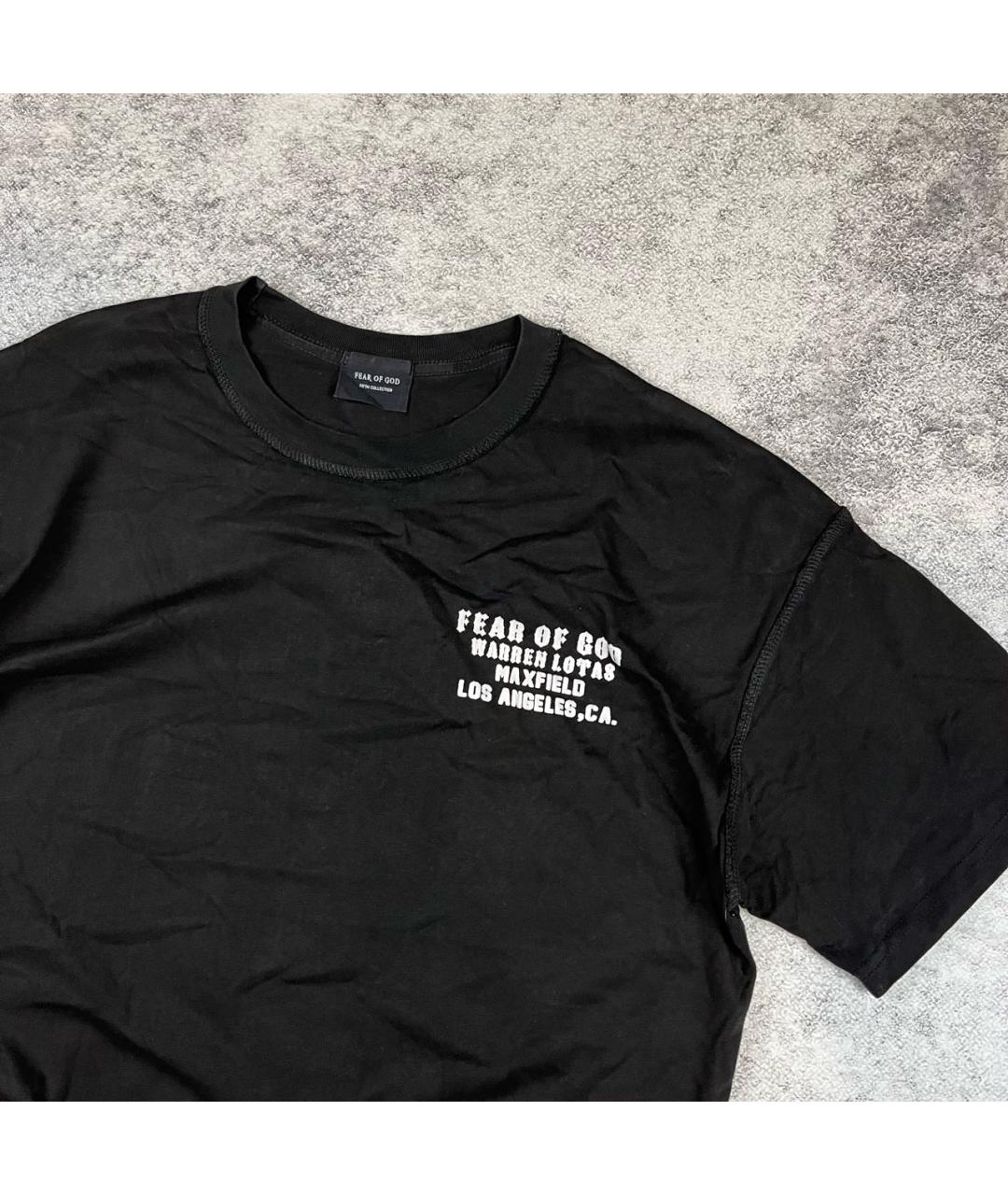 FEAR OF GOD Черная хлопковая футболка, фото 3