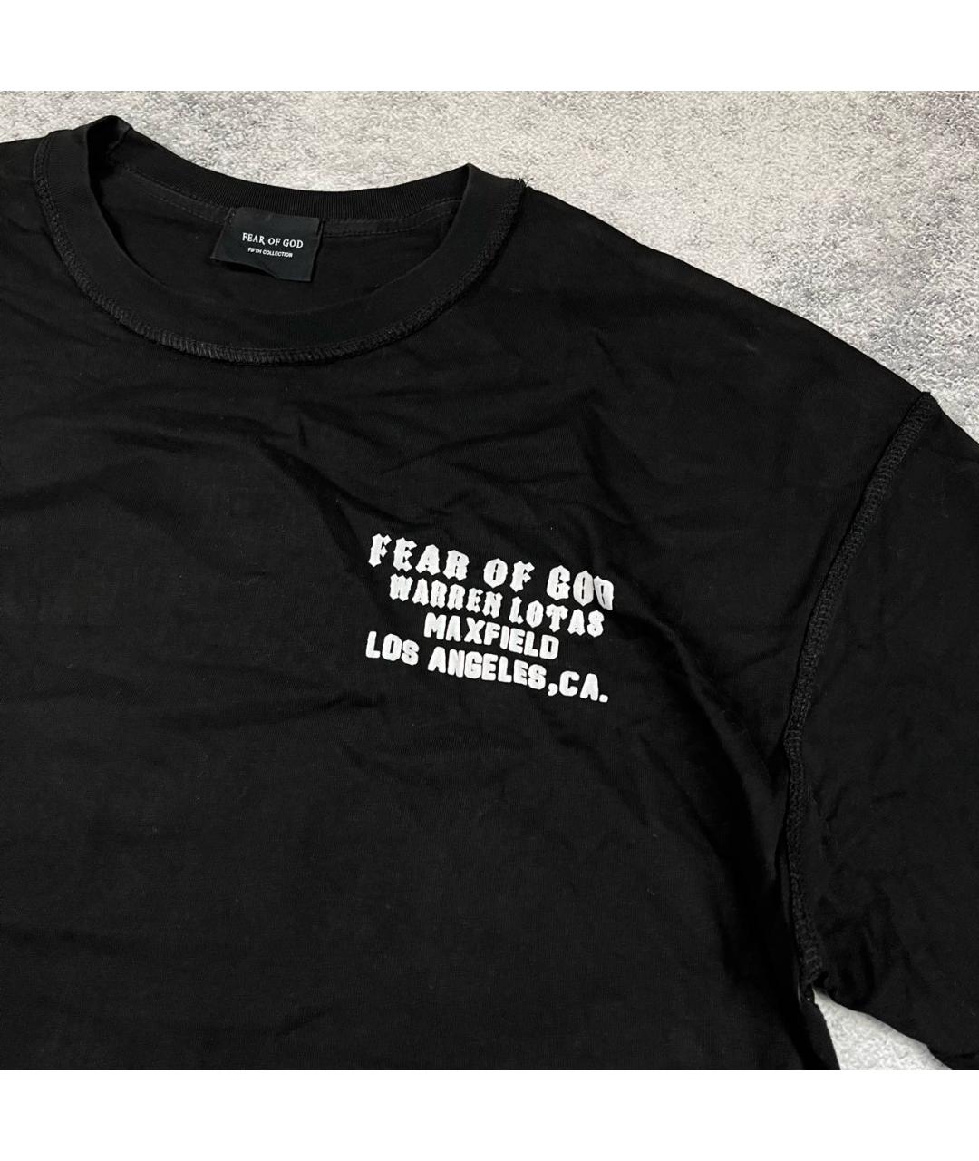 FEAR OF GOD Черная хлопковая футболка, фото 8