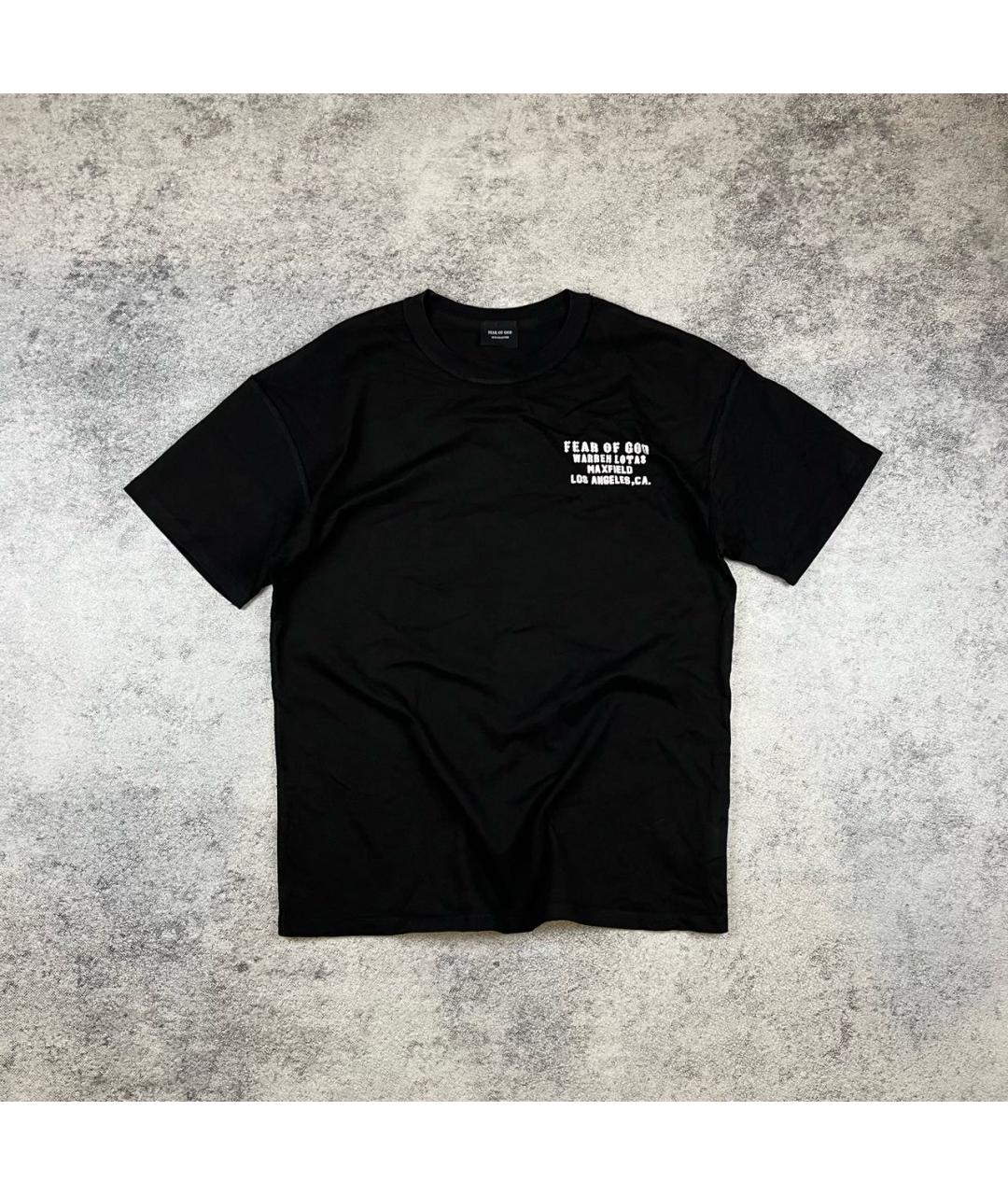 FEAR OF GOD Черная хлопковая футболка, фото 9