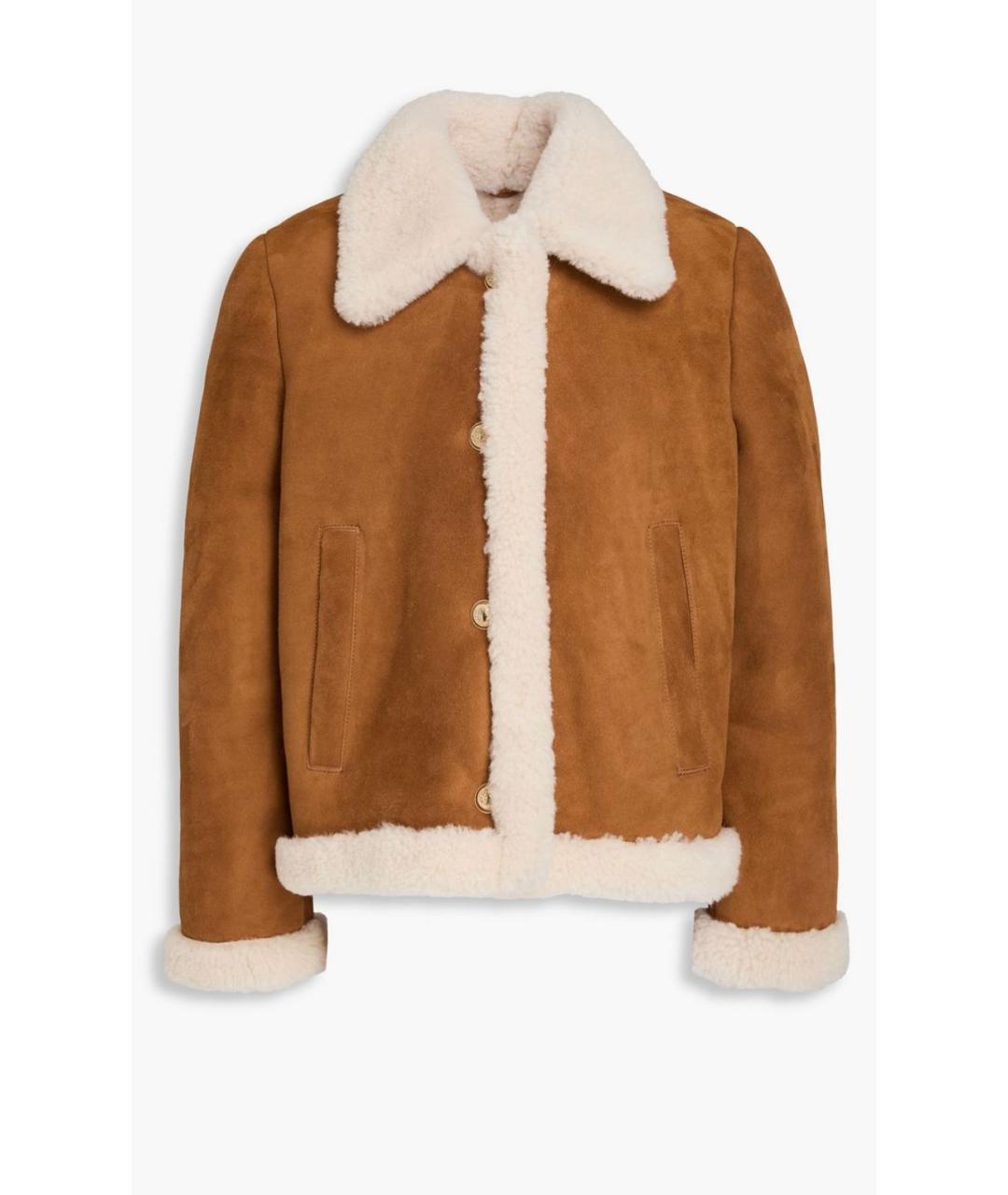 MAJE Коричневая замшевая дубленка, фото 4