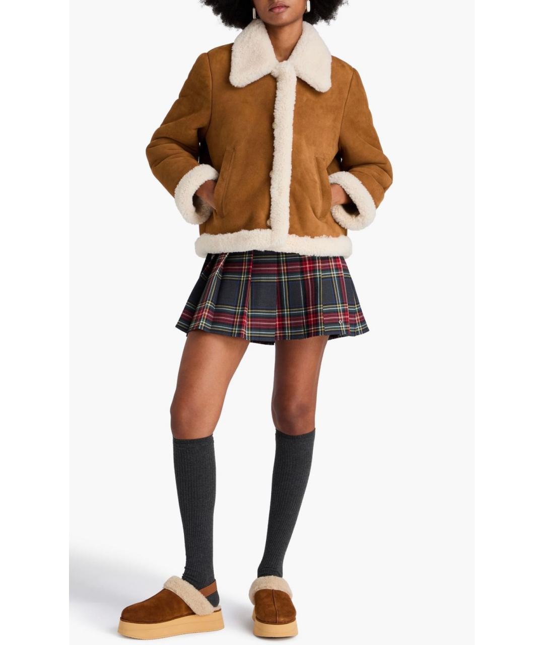 MAJE Коричневая замшевая дубленка, фото 2