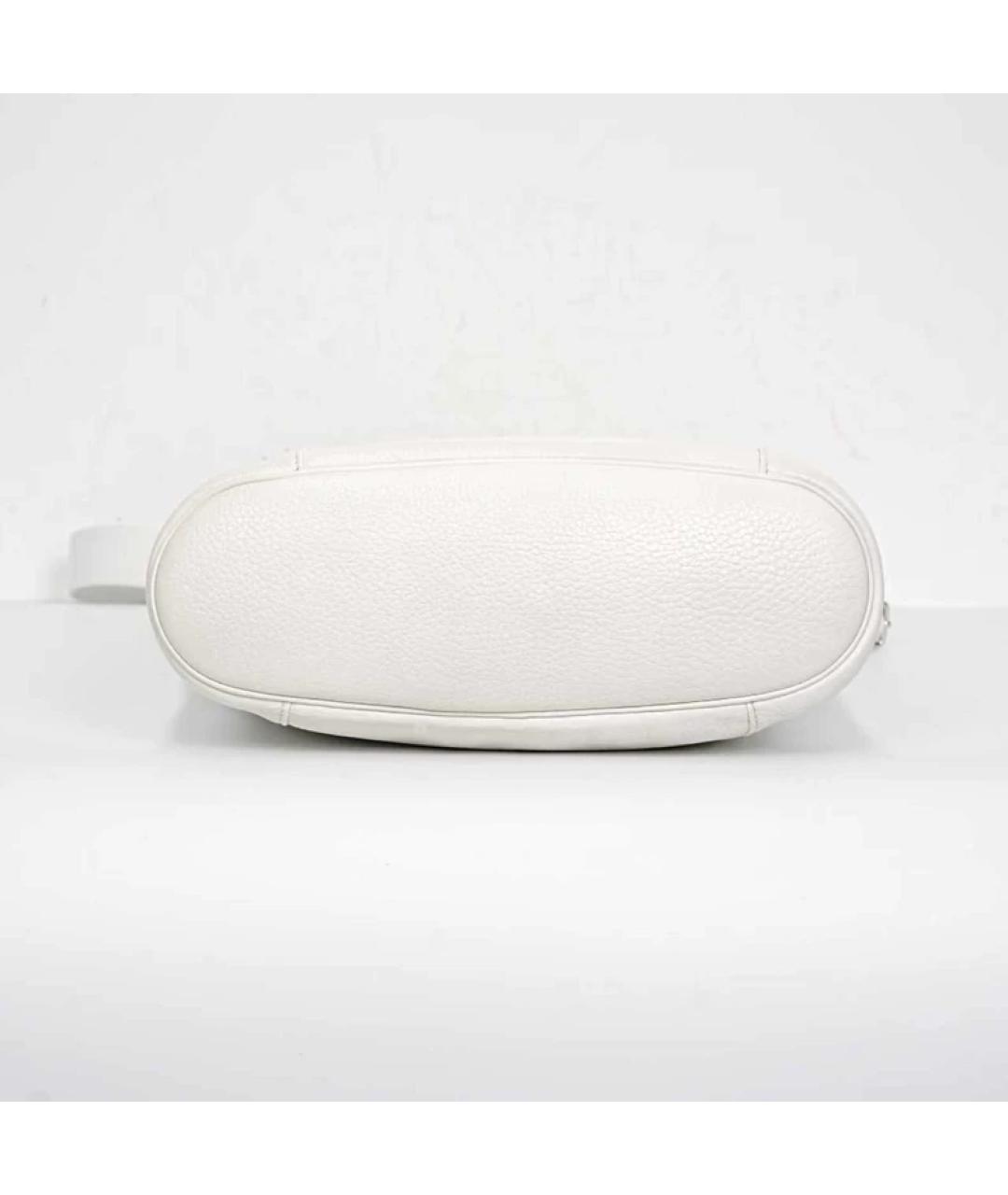 HERMES Белая кожаная сумка с короткими ручками, фото 7