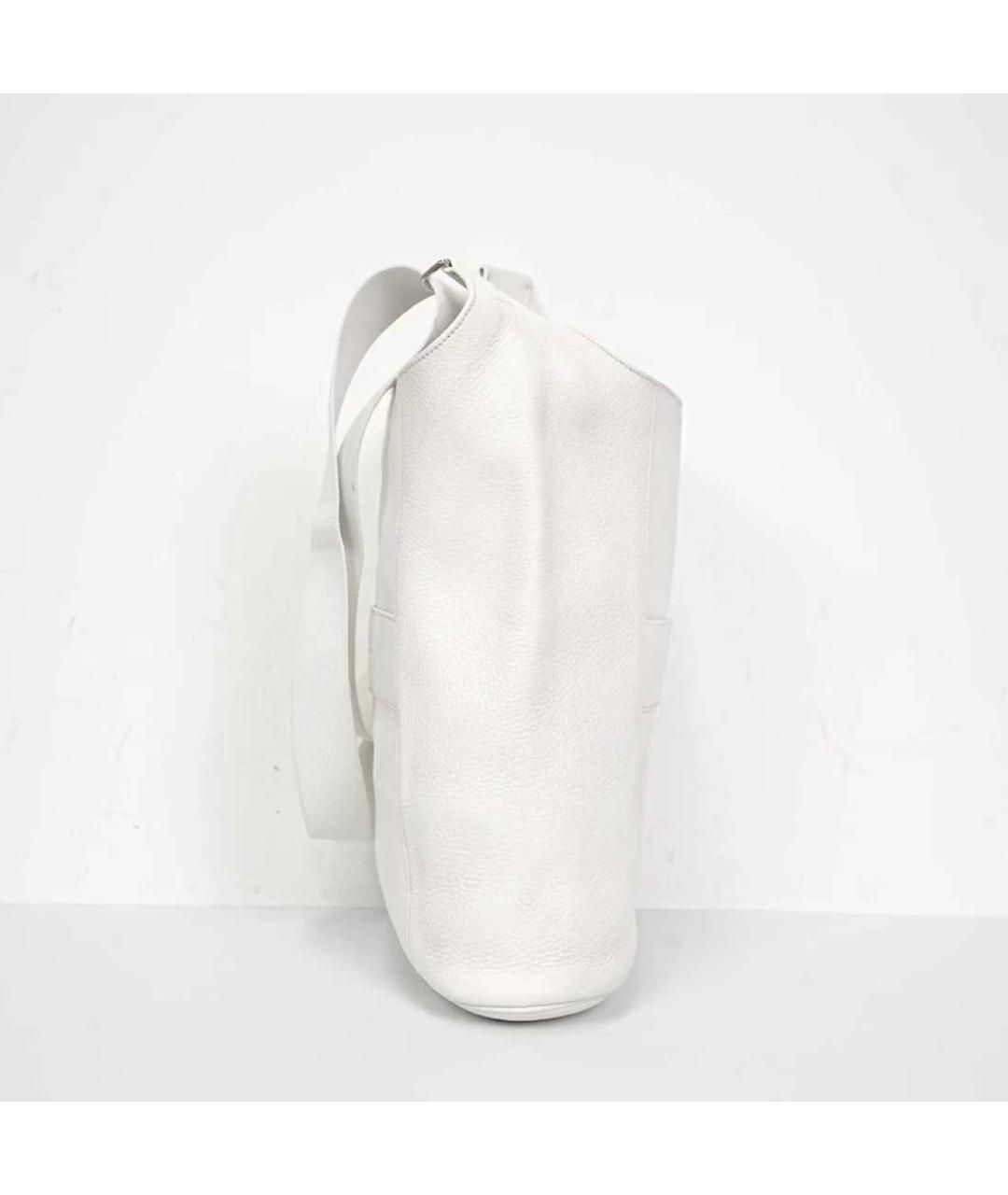 HERMES Белая кожаная сумка с короткими ручками, фото 3