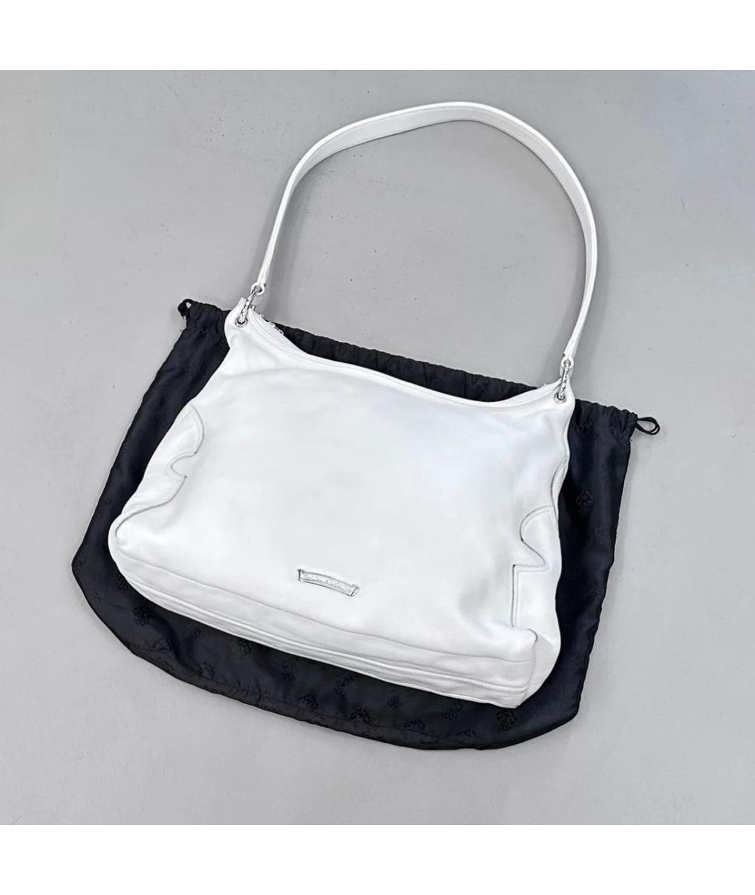 CHROME HEARTS Белая кожаная сумка тоут, фото 2