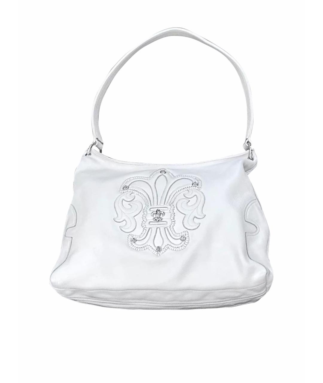 CHROME HEARTS Белая кожаная сумка тоут, фото 1