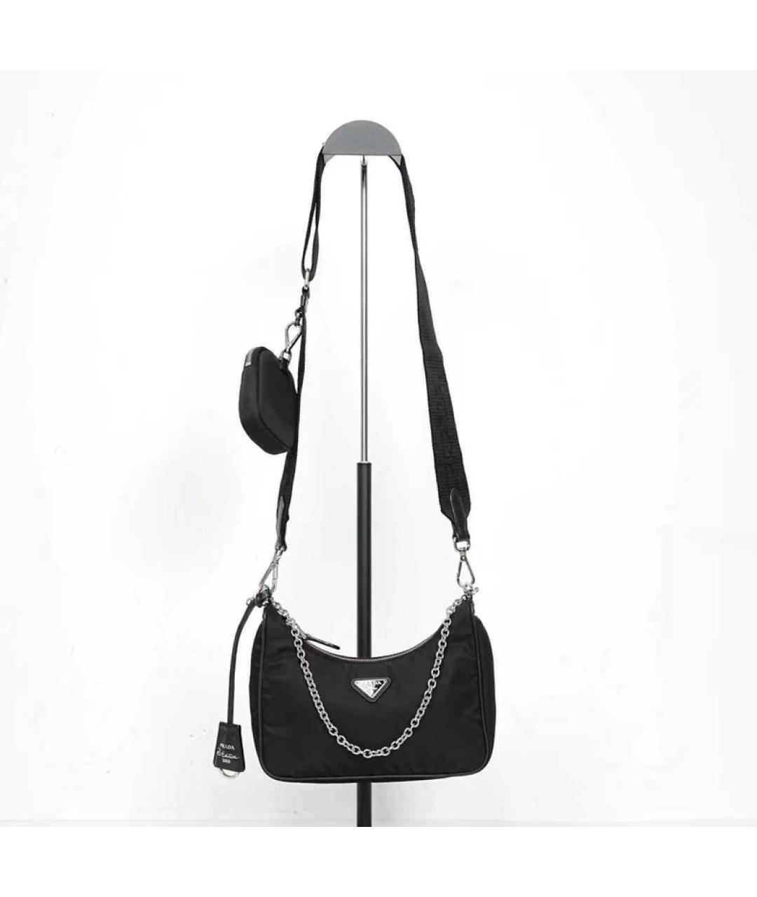PRADA Черная синтетическая сумка с короткими ручками, фото 2