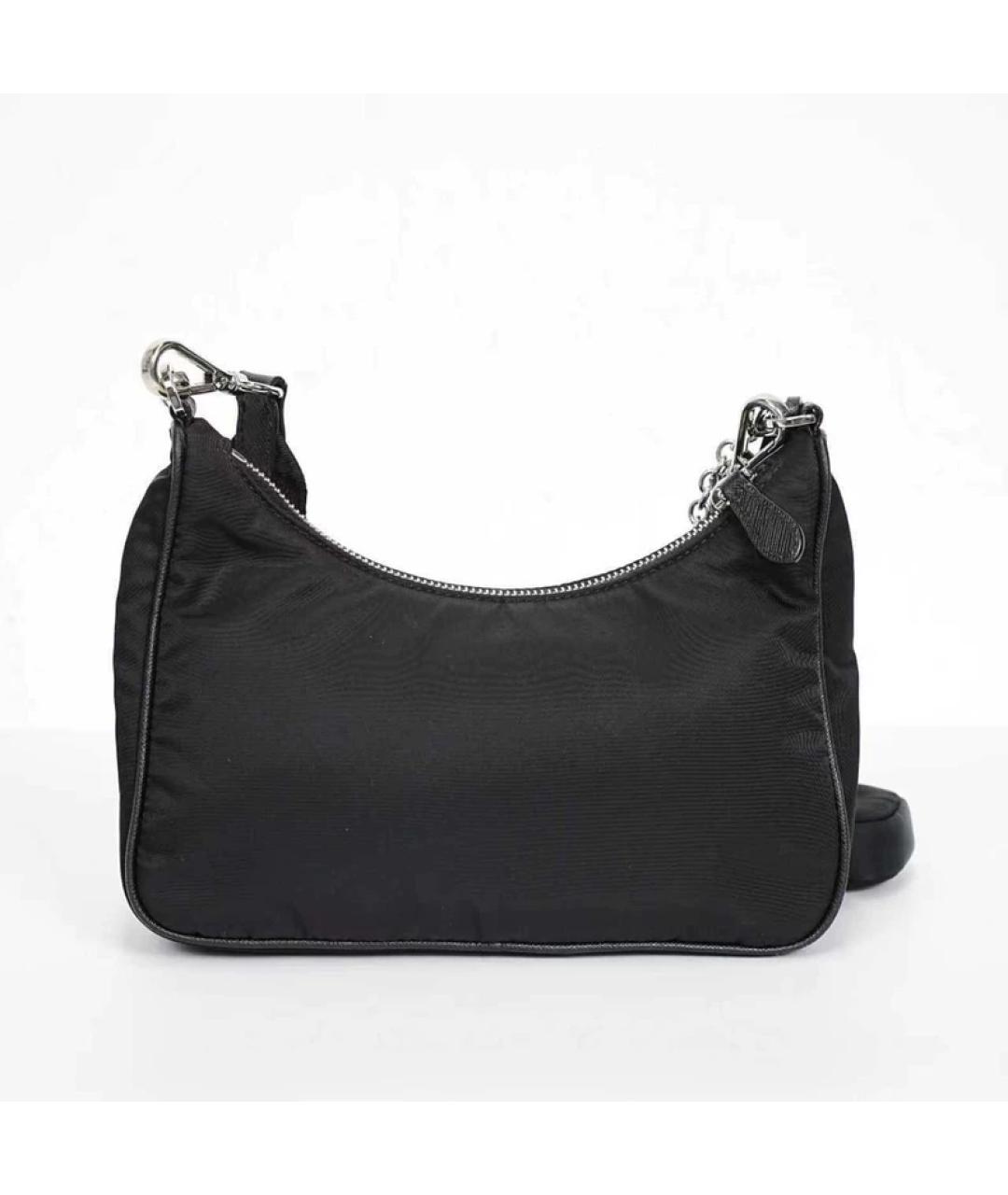 PRADA Черная синтетическая сумка с короткими ручками, фото 5