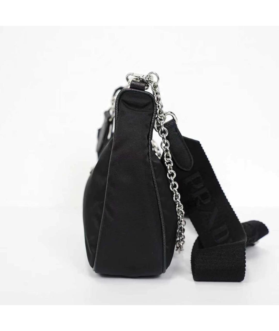 PRADA Черная синтетическая сумка с короткими ручками, фото 4