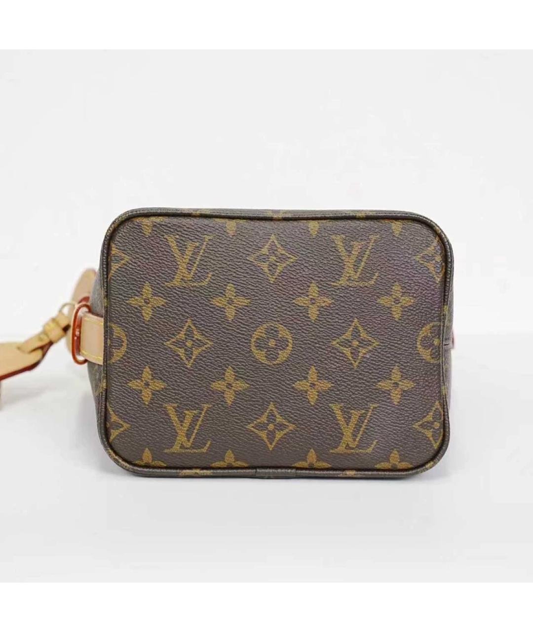 LOUIS VUITTON Коричневая кожаная сумка с короткими ручками, фото 7