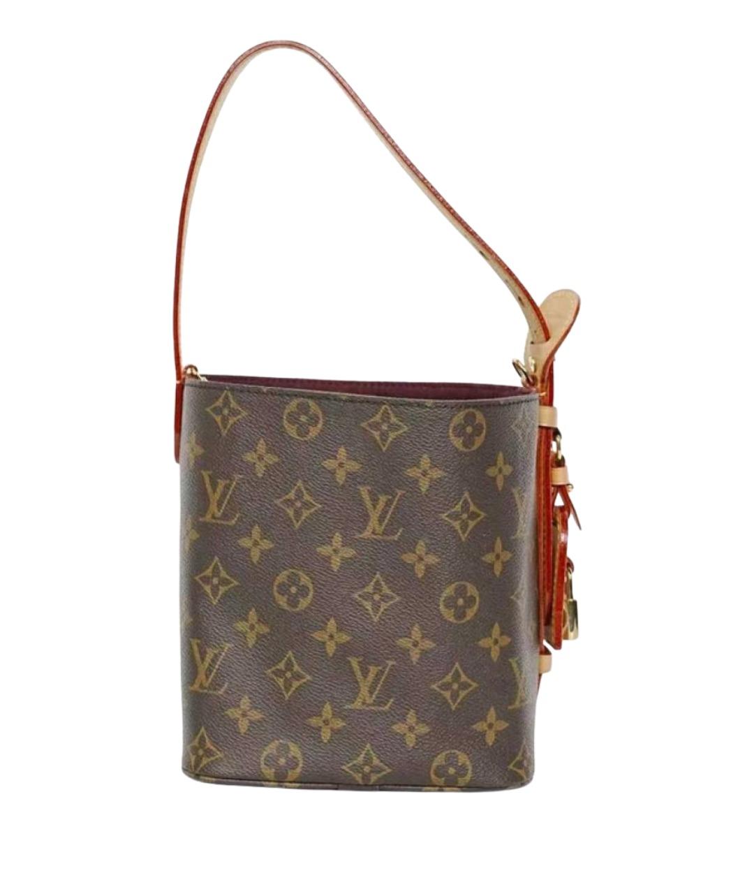 LOUIS VUITTON Коричневая кожаная сумка с короткими ручками, фото 1