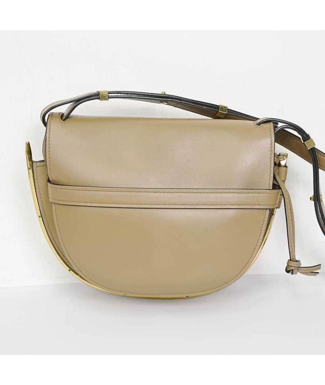 LOEWE Бежевая кожаная сумка через плечо, фото 3