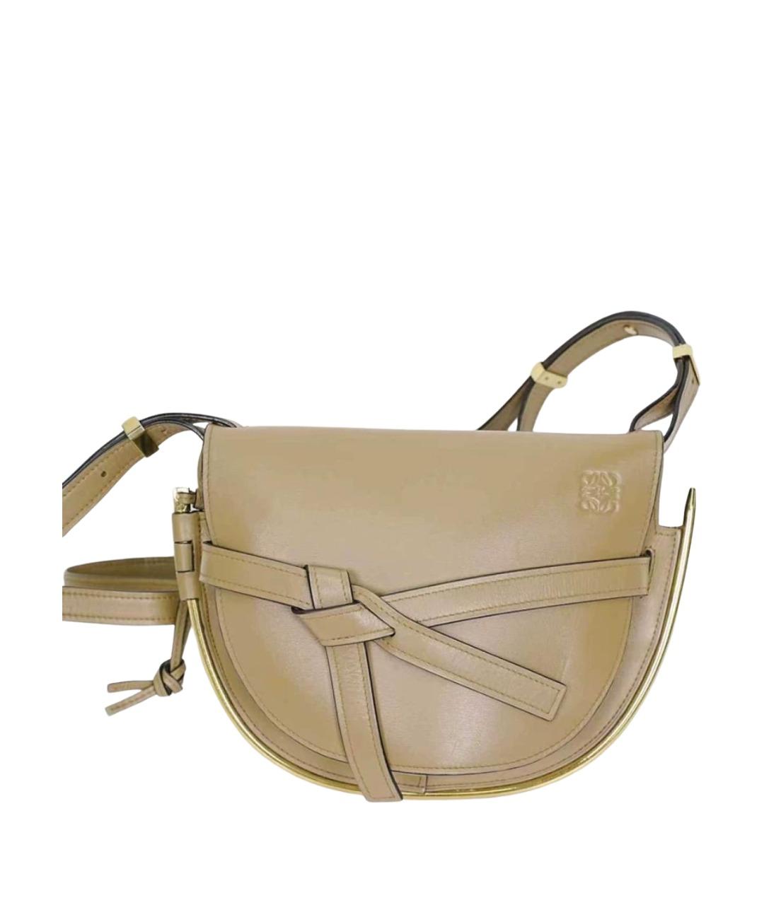 LOEWE Бежевая кожаная сумка через плечо, фото 1