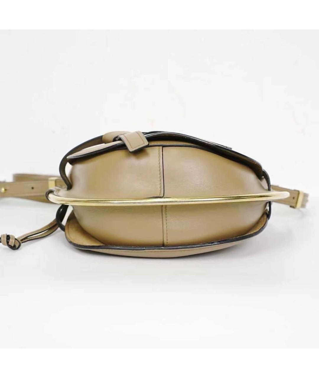 LOEWE Бежевая кожаная сумка через плечо, фото 7