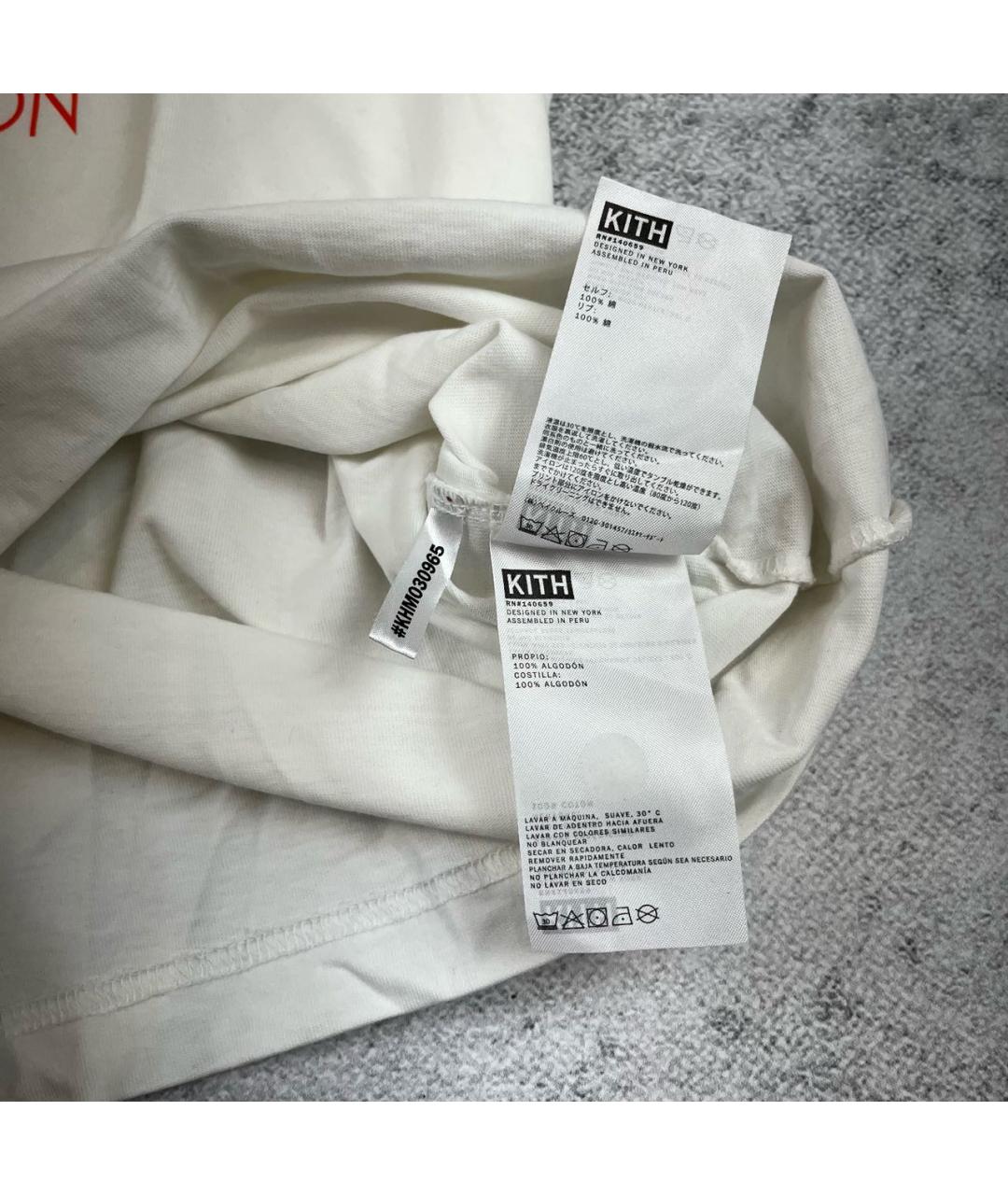 KITH Белая хлопковая футболка, фото 6