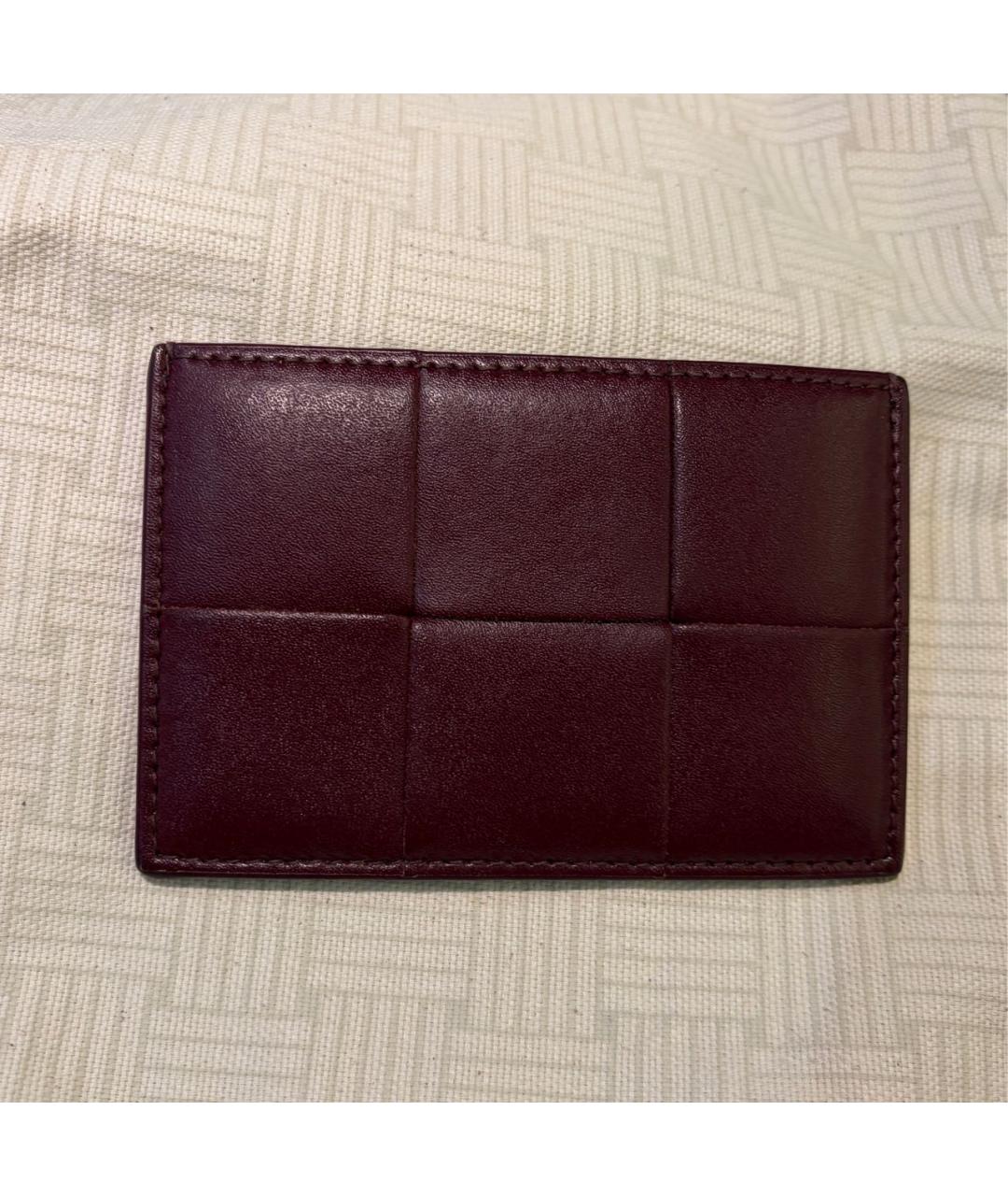 BOTTEGA VENETA Бордовый кожаный кардхолдер, фото 3
