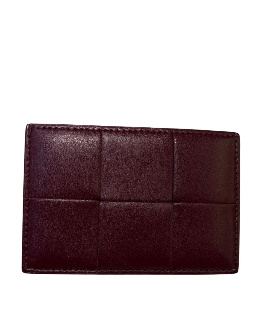 BOTTEGA VENETA Бордовый кожаный кардхолдер, фото 1