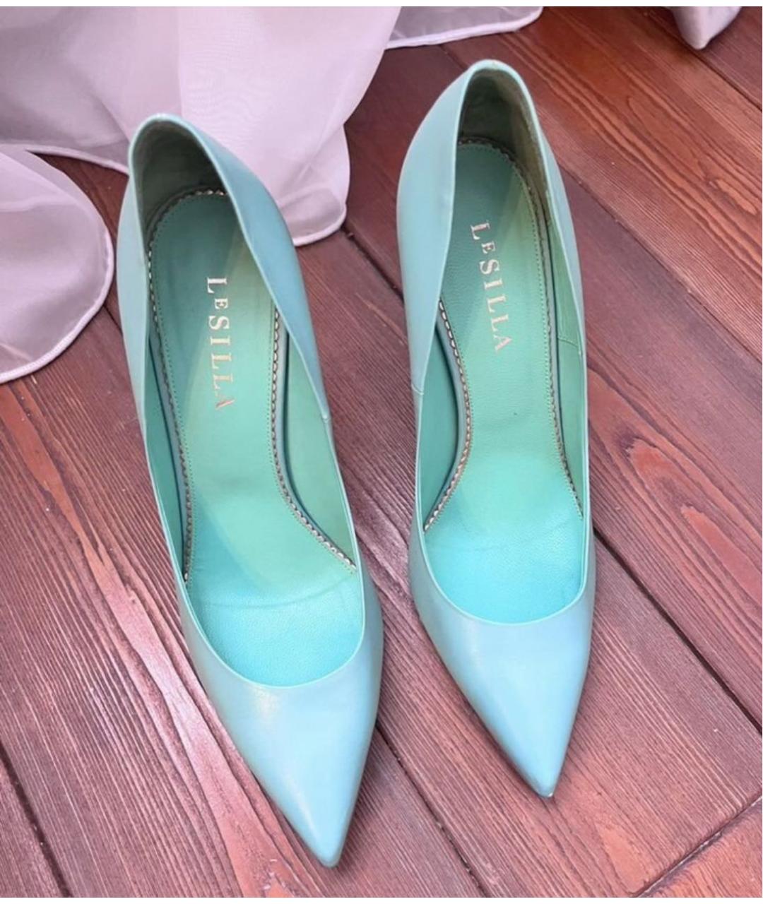 LE SILLA Бирюзовые кожаные туфли, фото 2