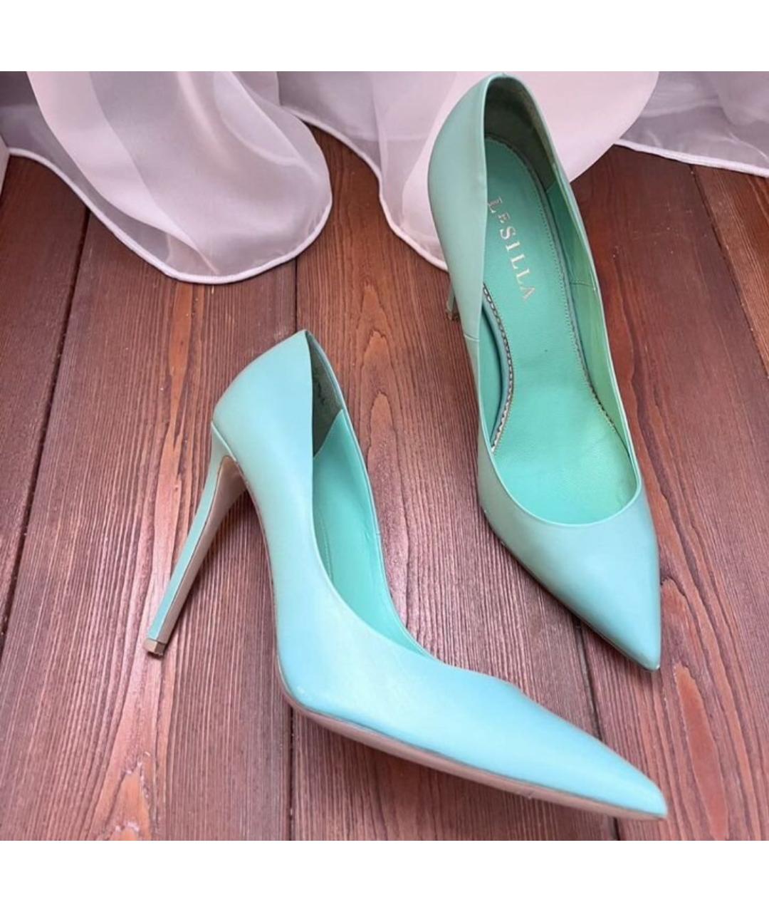 LE SILLA Бирюзовые кожаные туфли, фото 4