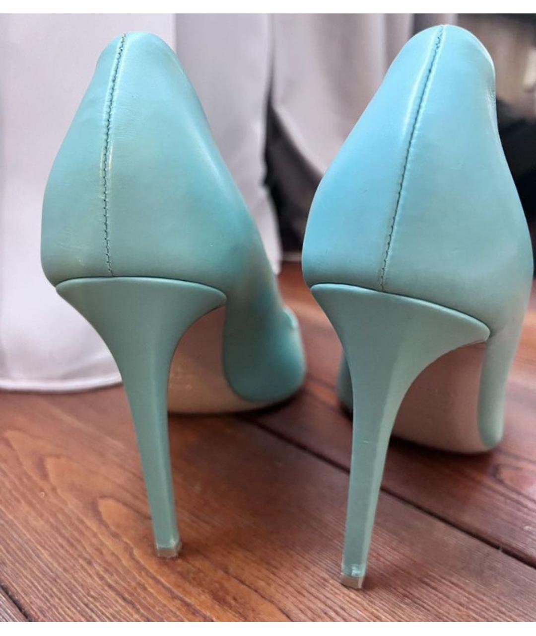 LE SILLA Бирюзовые кожаные туфли, фото 3