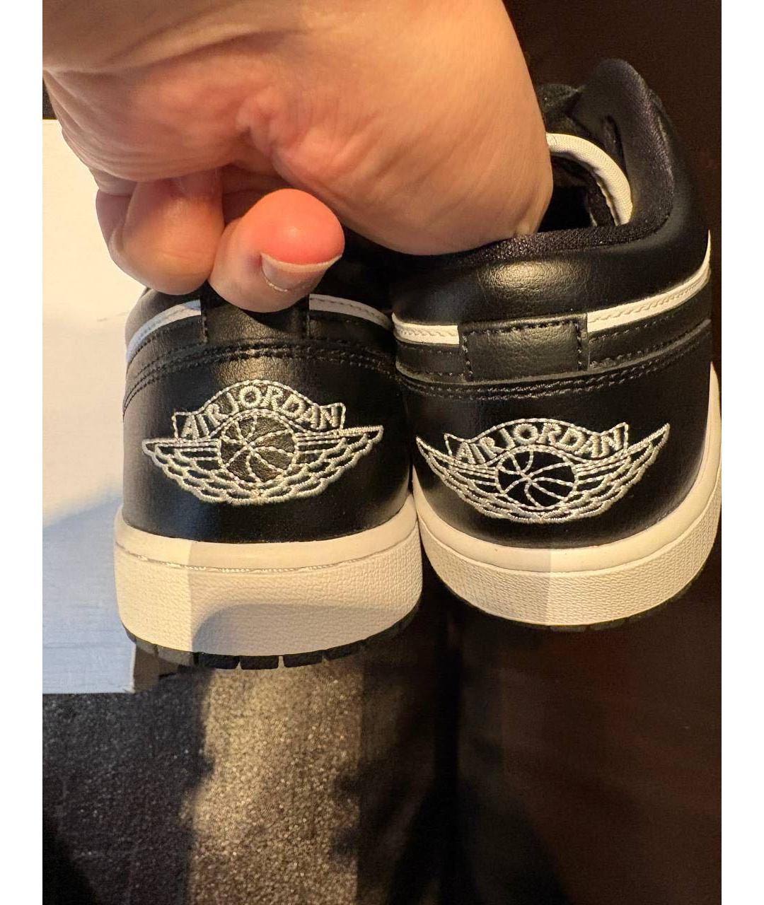 JORDAN Черные кожаные кеды, фото 4