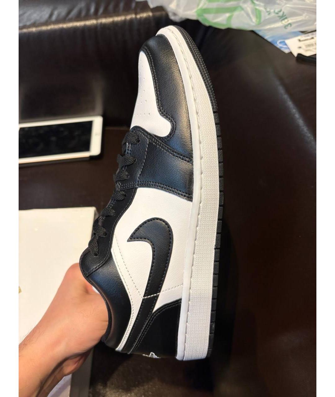 JORDAN Черные кожаные кеды, фото 5