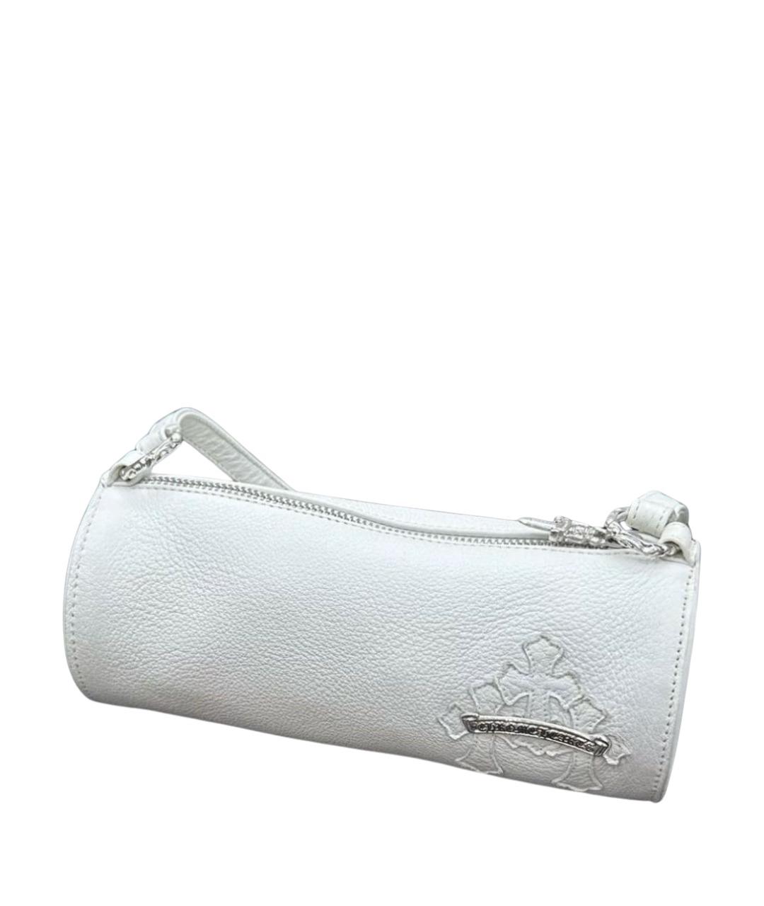 CHROME HEARTS Белая кожаная сумка с короткими ручками, фото 1