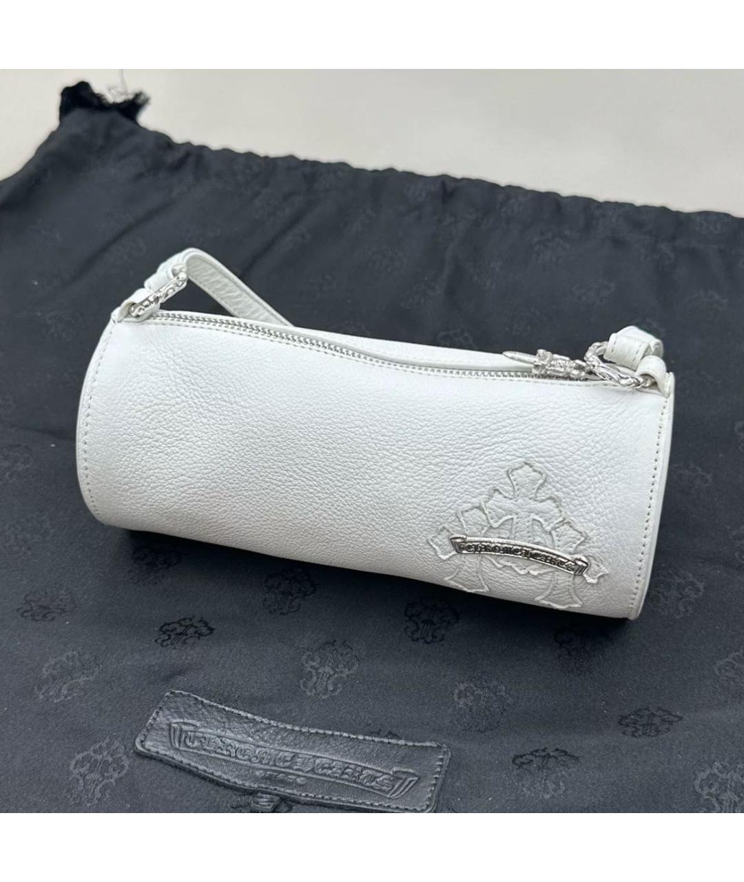 CHROME HEARTS Белая кожаная сумка с короткими ручками, фото 2