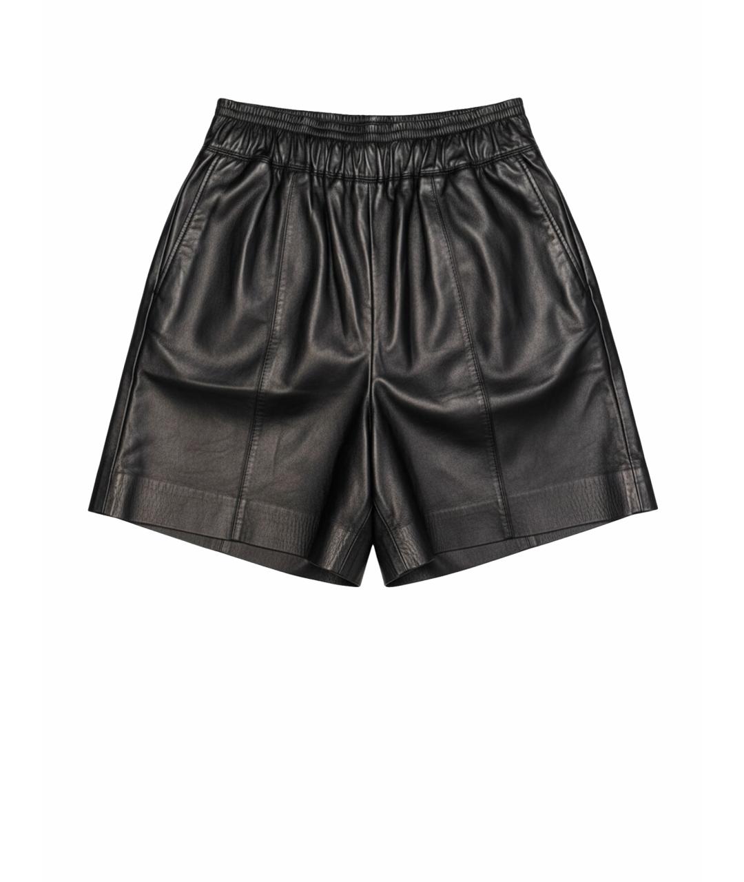 BRUNELLO CUCINELLI Черные кожаные шорты, фото 1