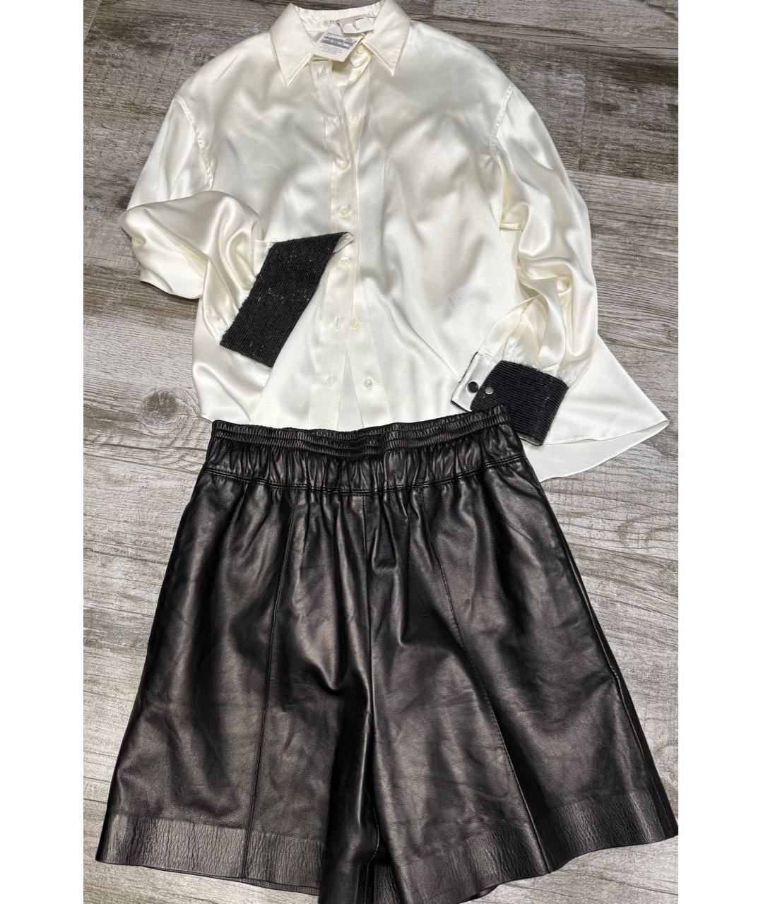 BRUNELLO CUCINELLI Черные кожаные шорты, фото 3