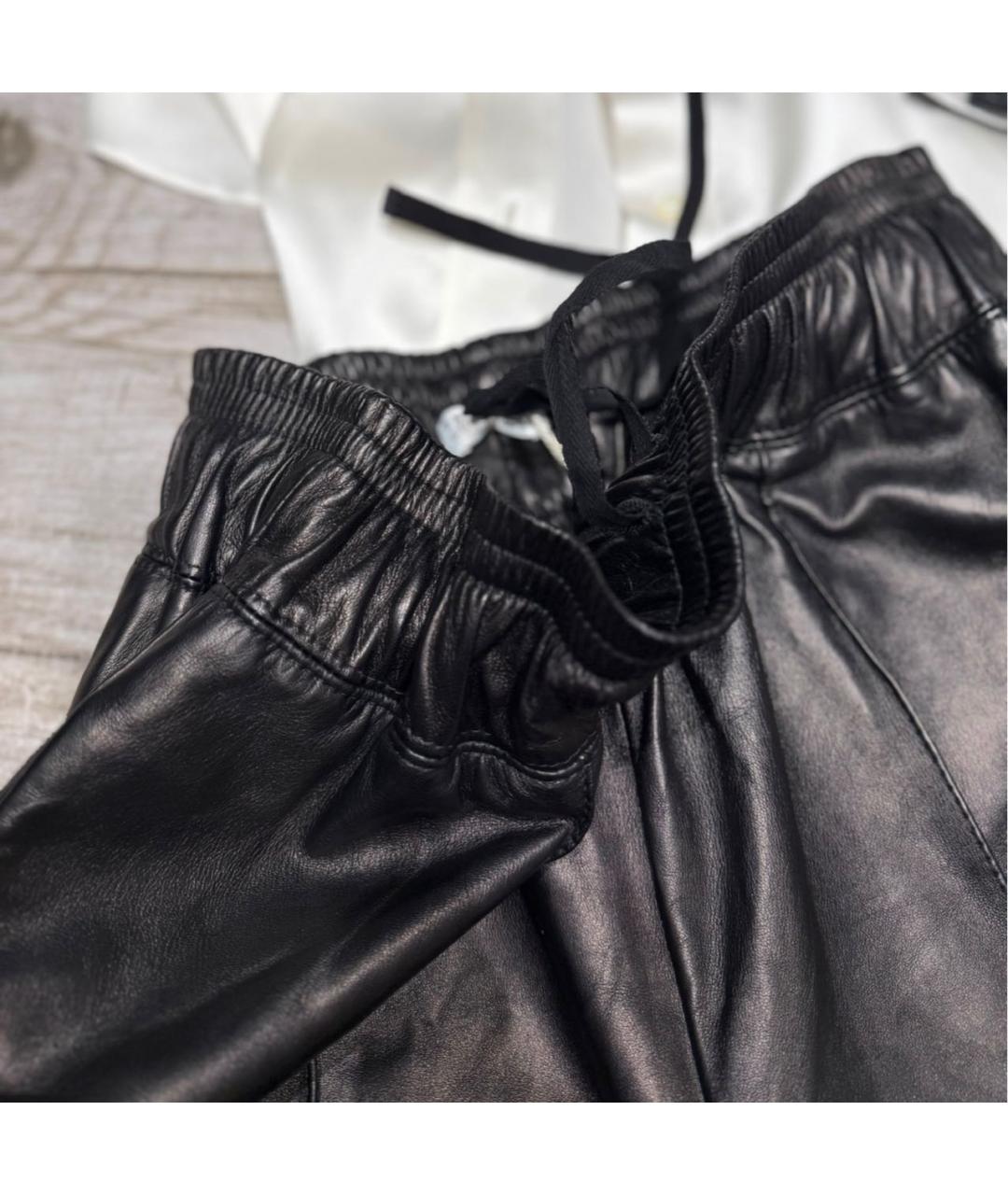 BRUNELLO CUCINELLI Черные кожаные шорты, фото 4