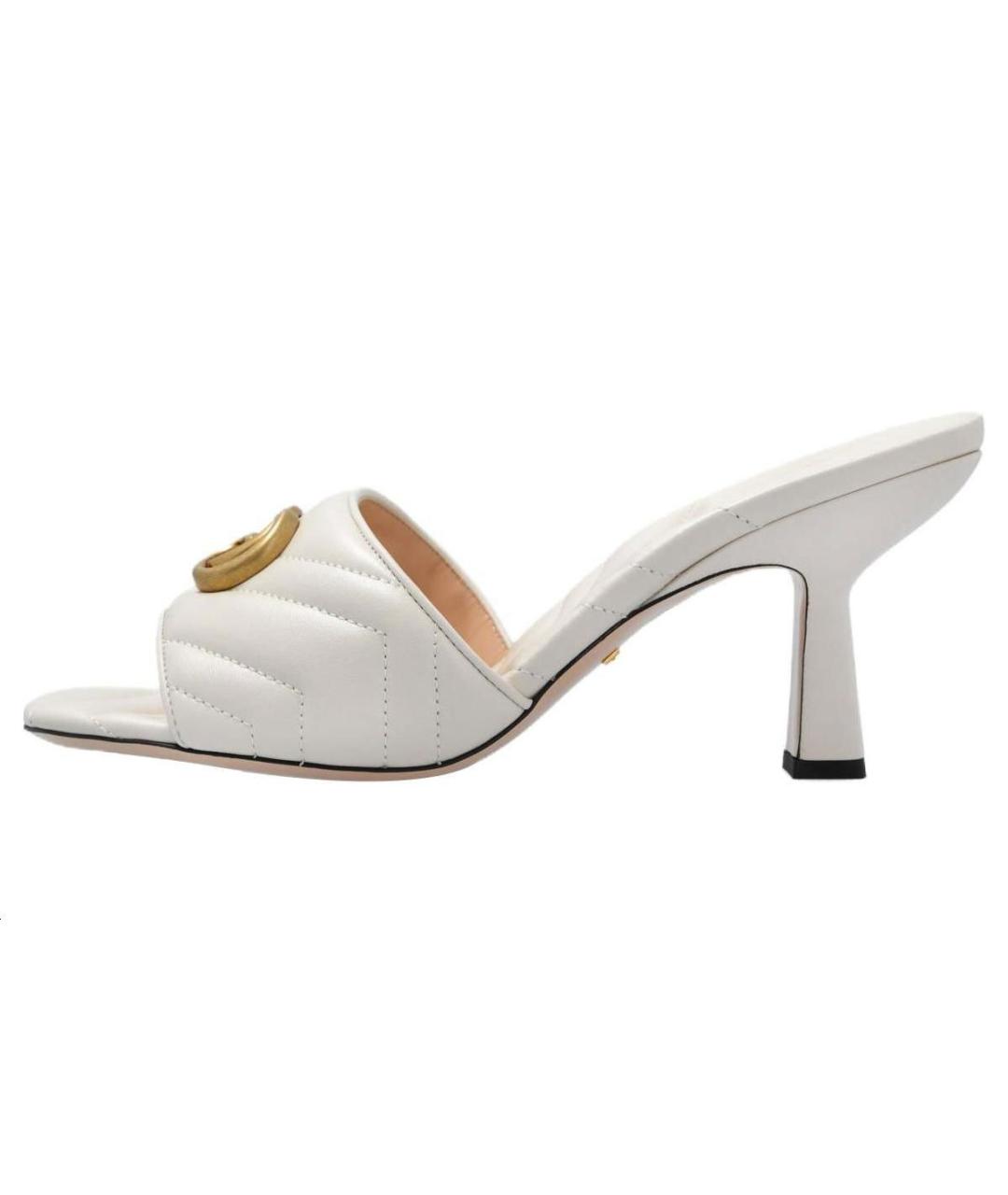 GUCCI Белые кожаные босоножки, фото 2