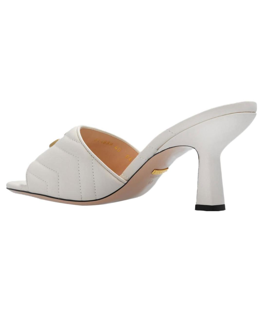 GUCCI Белые кожаные босоножки, фото 5