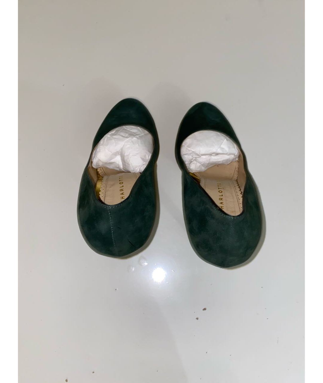 CHARLOTTE OLYMPIA Зеленые замшевые туфли, фото 3