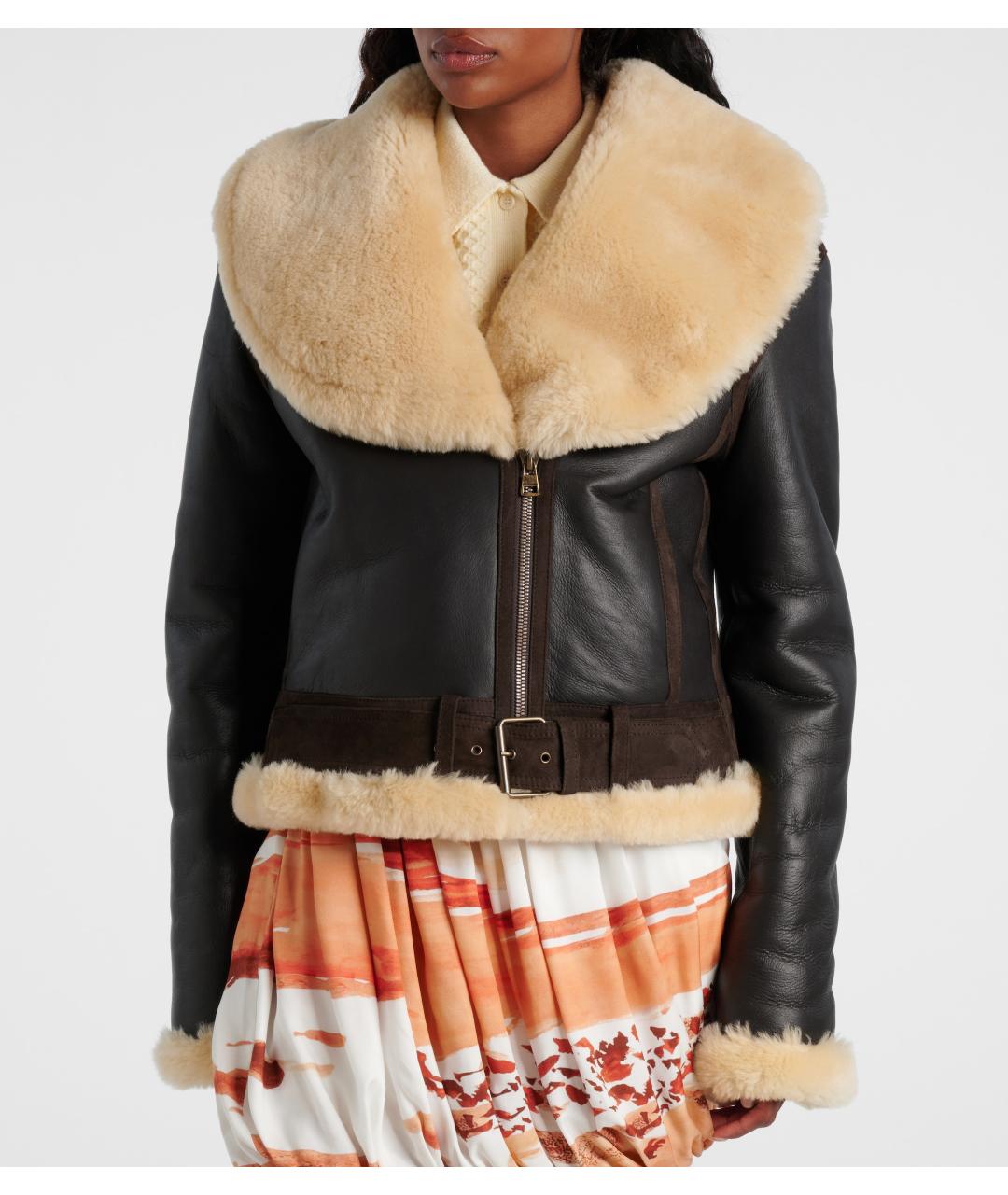 J.W.ANDERSON Коричневая кожаная дубленка, фото 5