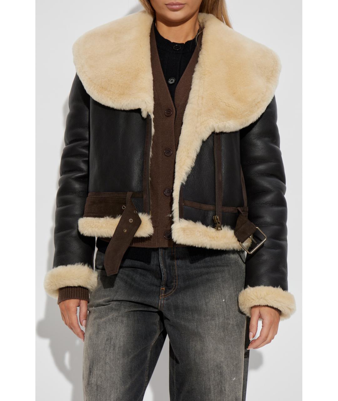 J.W.ANDERSON Коричневая кожаная дубленка, фото 3