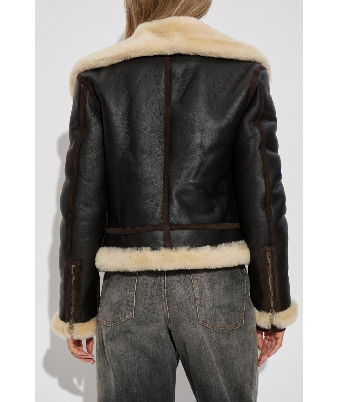 J.W.ANDERSON Коричневая кожаная дубленка, фото 4