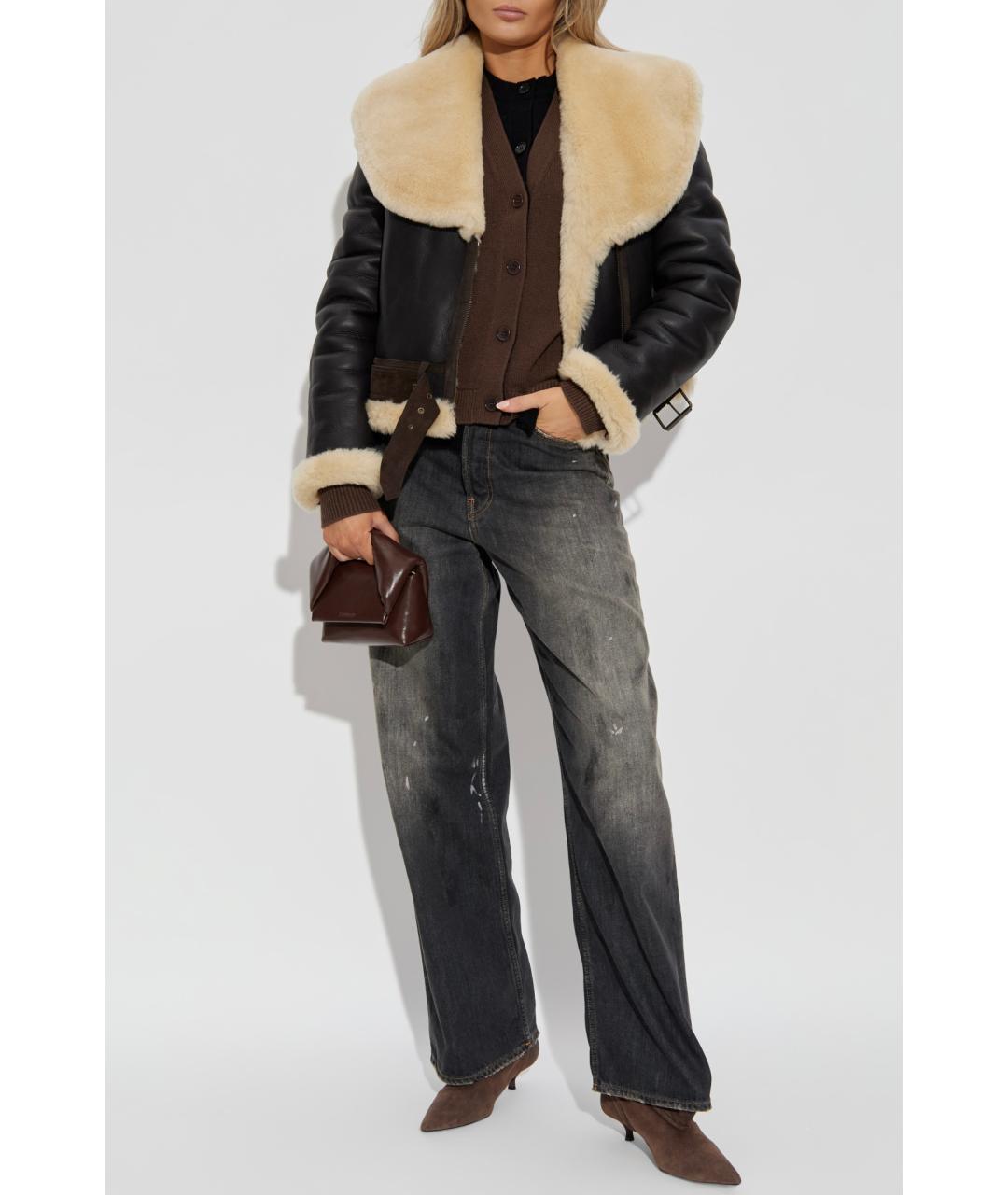 J.W.ANDERSON Коричневая кожаная дубленка, фото 2