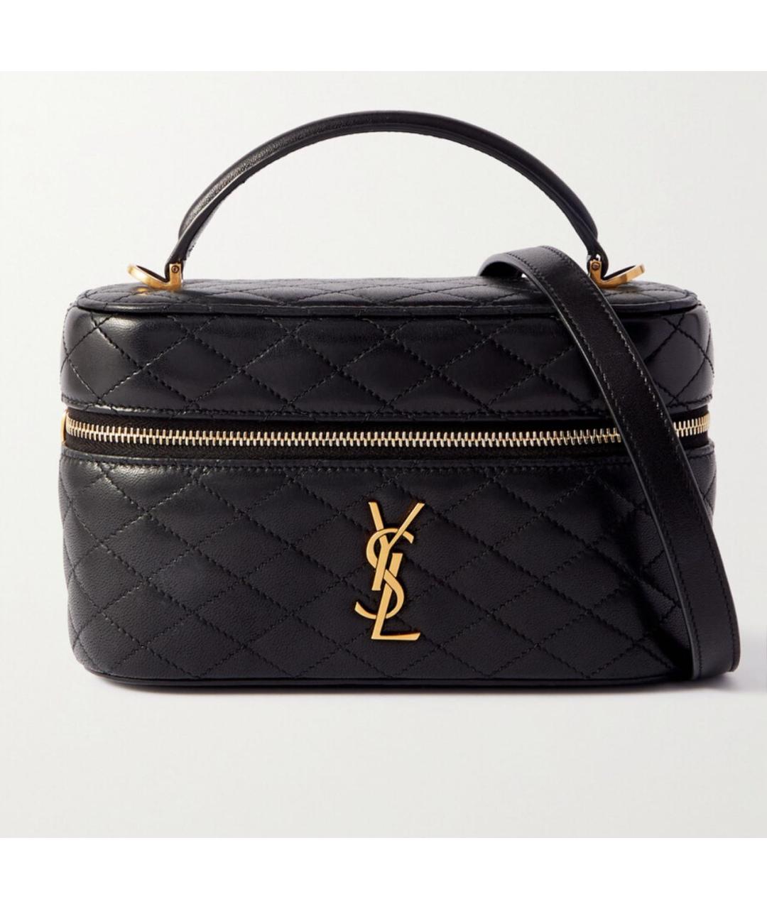 SAINT LAURENT Черная кожаная сумка через плечо, фото 4