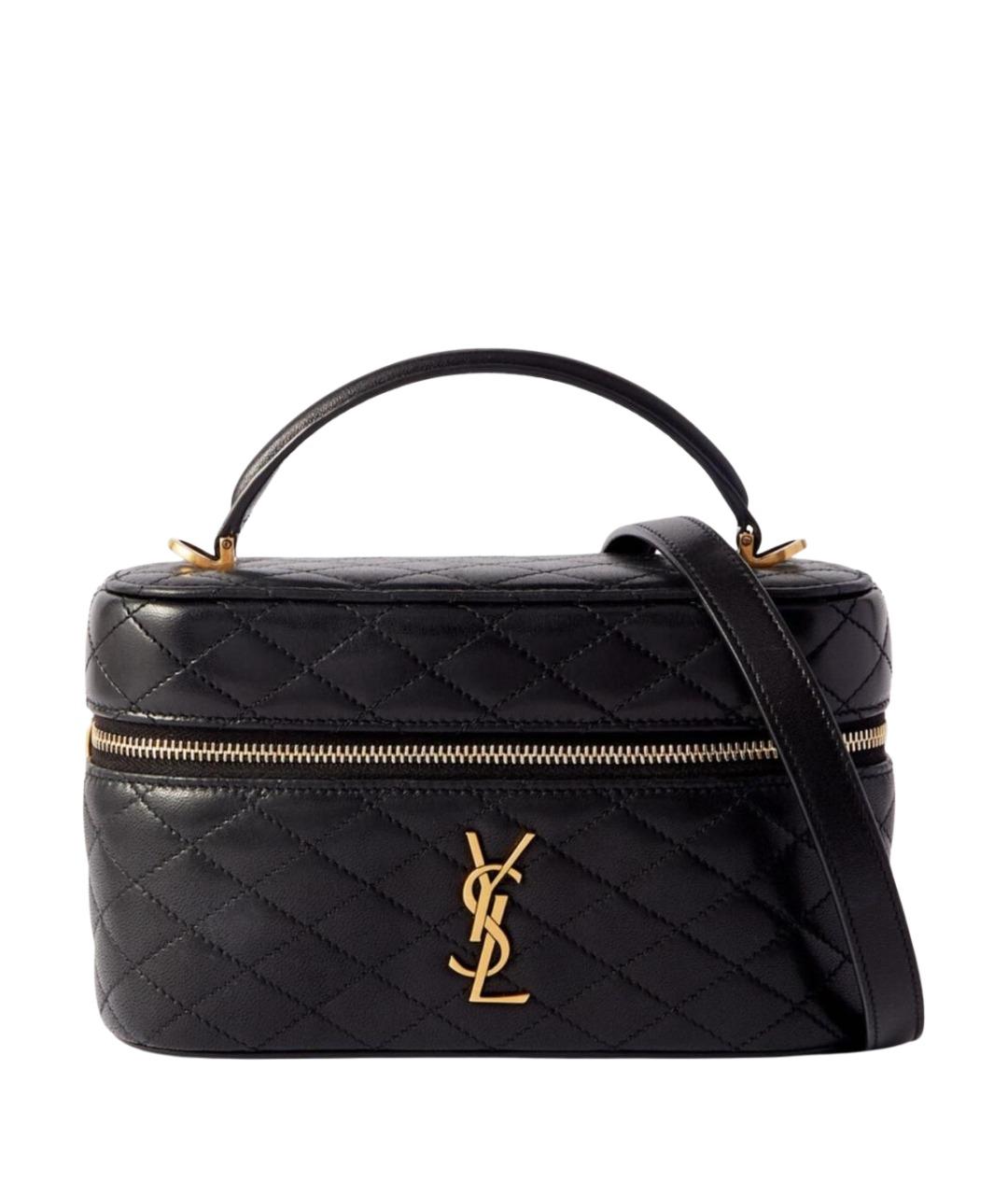 SAINT LAURENT Черная кожаная сумка через плечо, фото 1