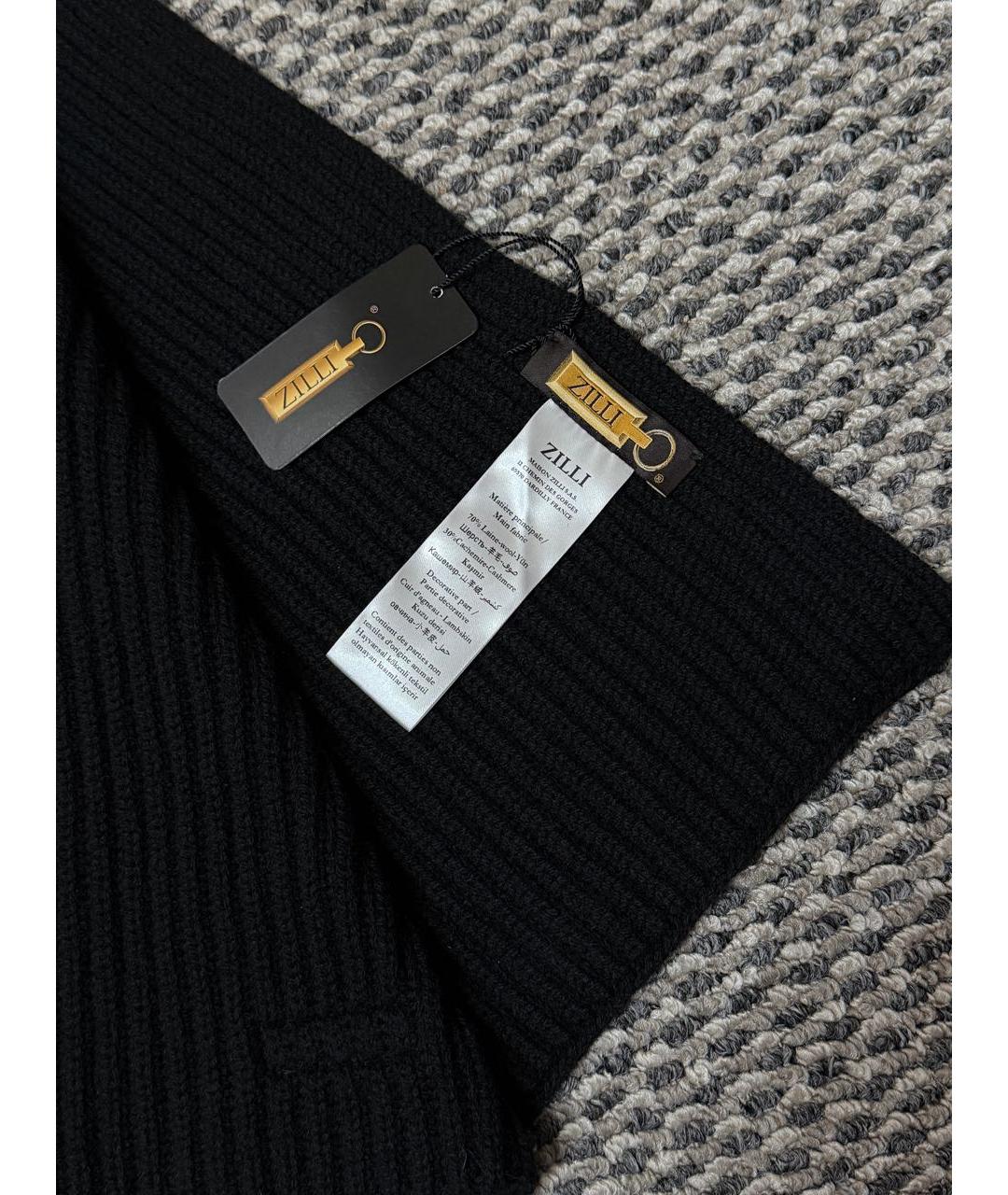 ZILLI Черный шерстяной шарф, фото 7